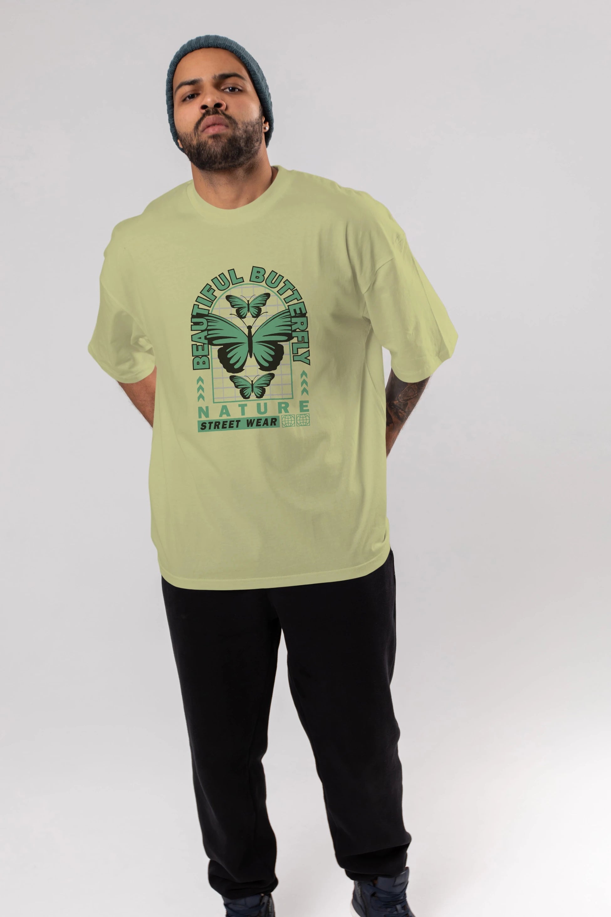 Beautiful Butterfly Ön Baskılı Oversize t-shirt Erkek Kadın Unisex
