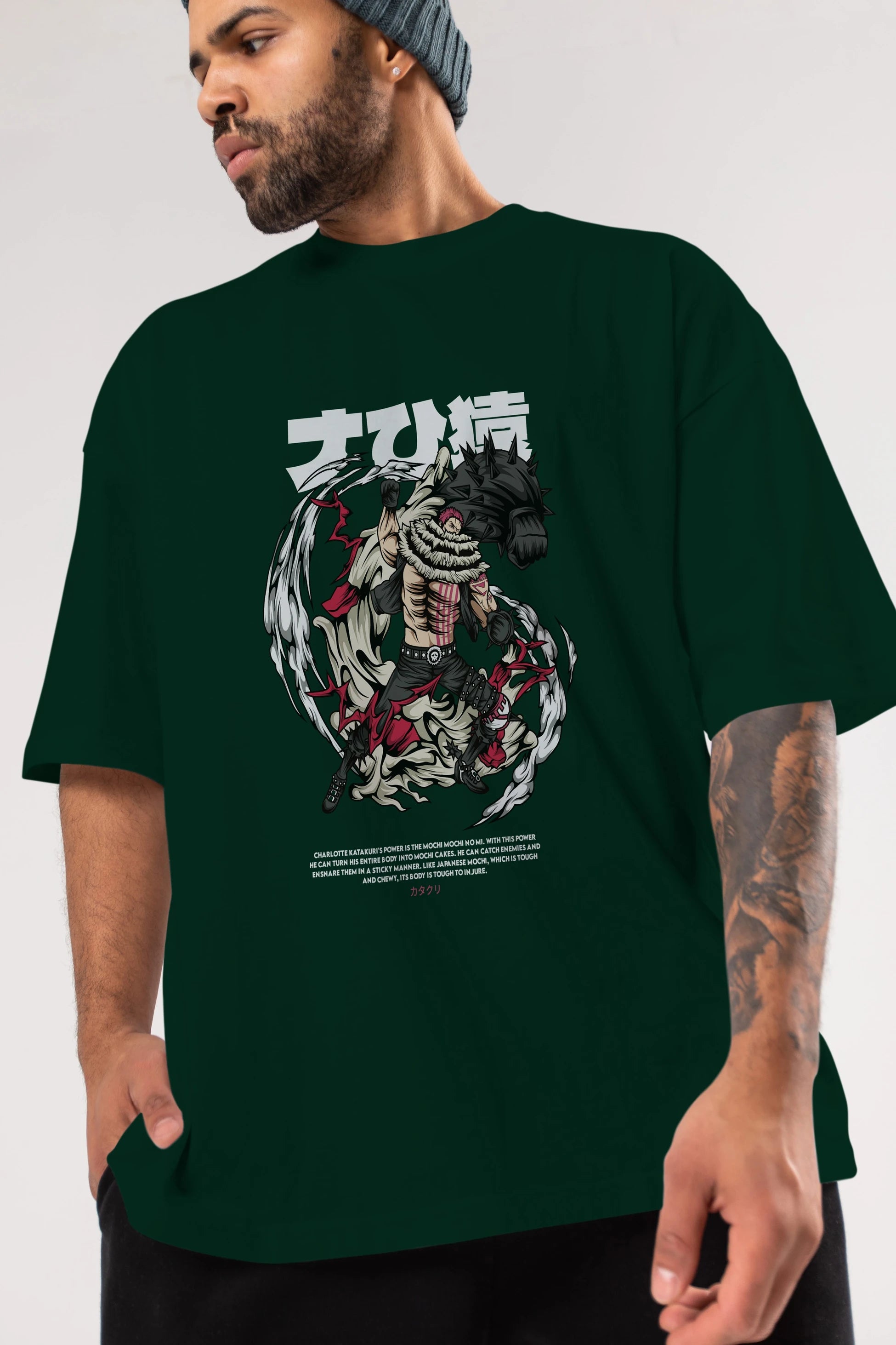 Katakuri Anime Ön Baskılı Oversize t-shirt %100 pamuk Erkek Kadın Unisex