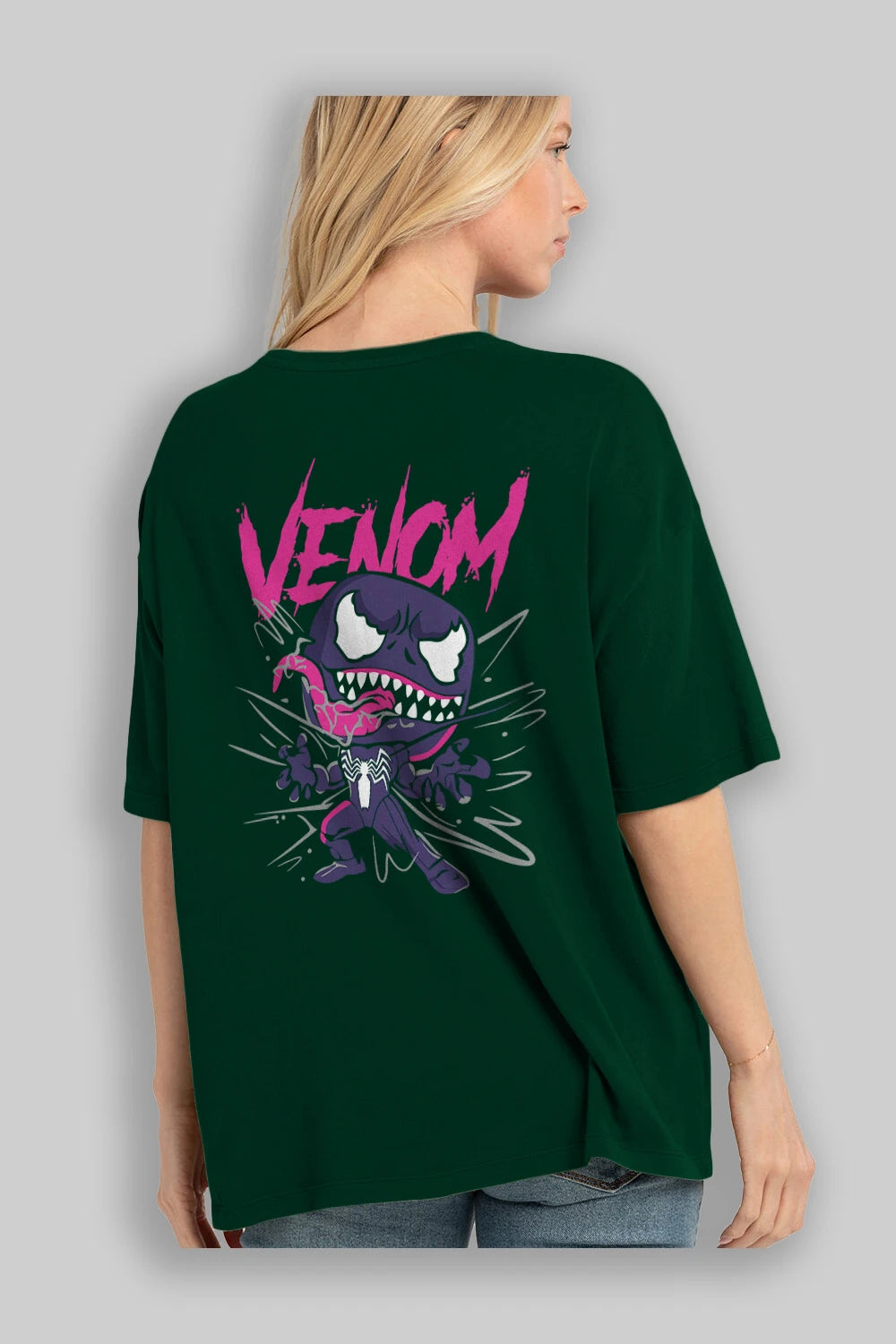 Venom (20) Arka Baskılı Oversize t-shirt Erkek Kadın Unisex %100 Pamuk Bisiklet Yaka tişort