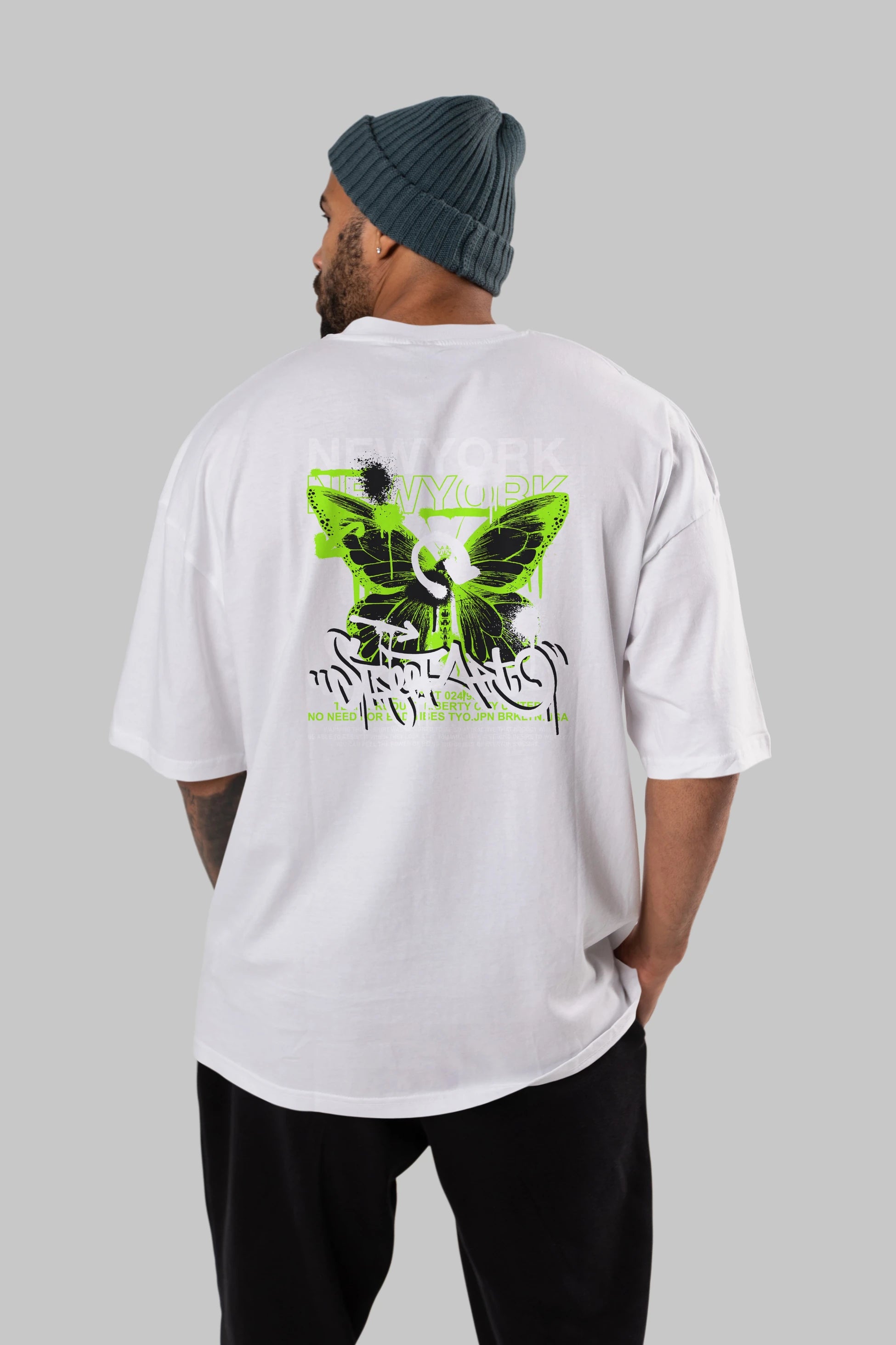 New York Street Style Arka Baskılı Oversize t-shirt Erkek Kadın Unisex