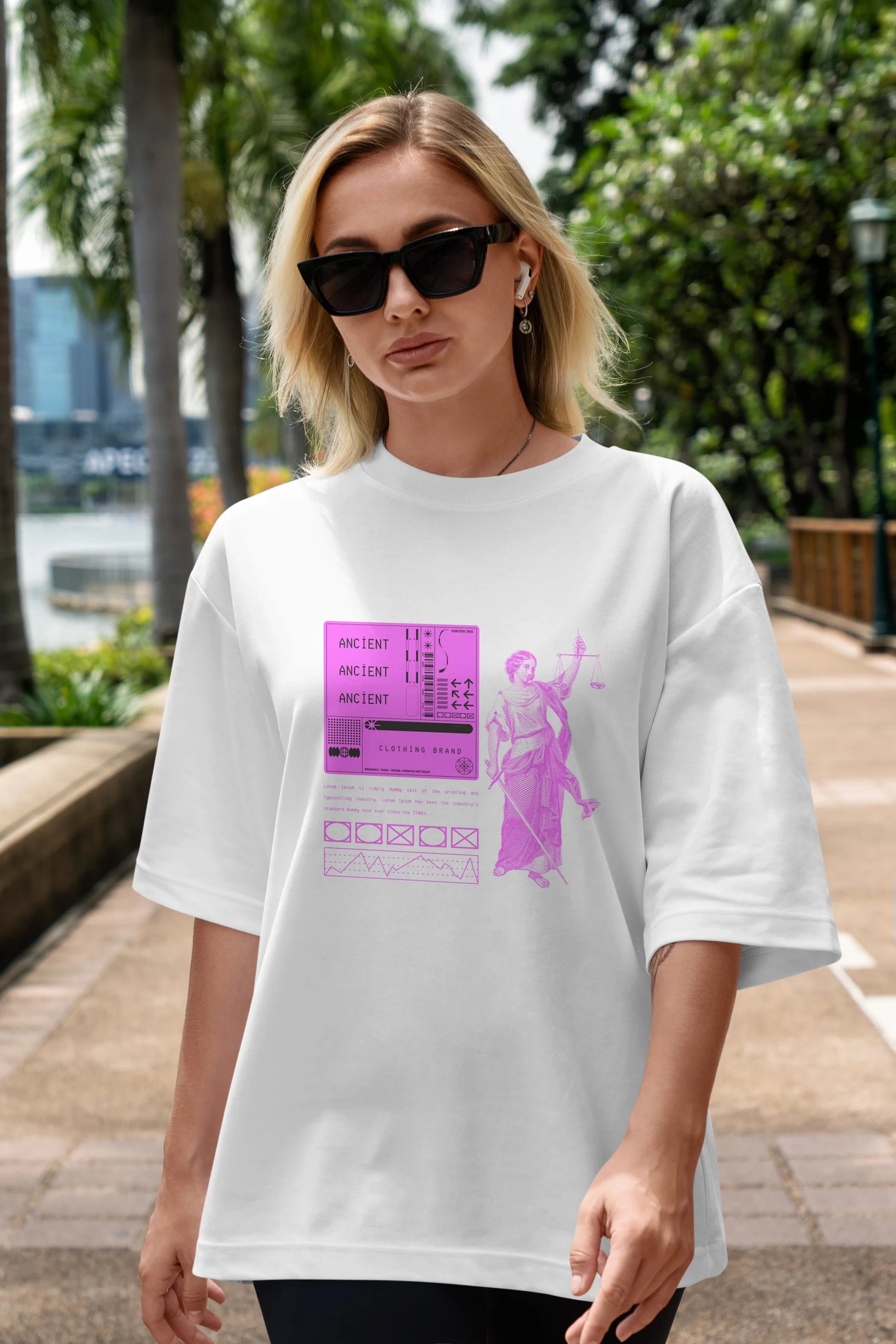 Ancient Streetwear Ön Baskılı Oversize t-shirt Erkek Kadın Unisex