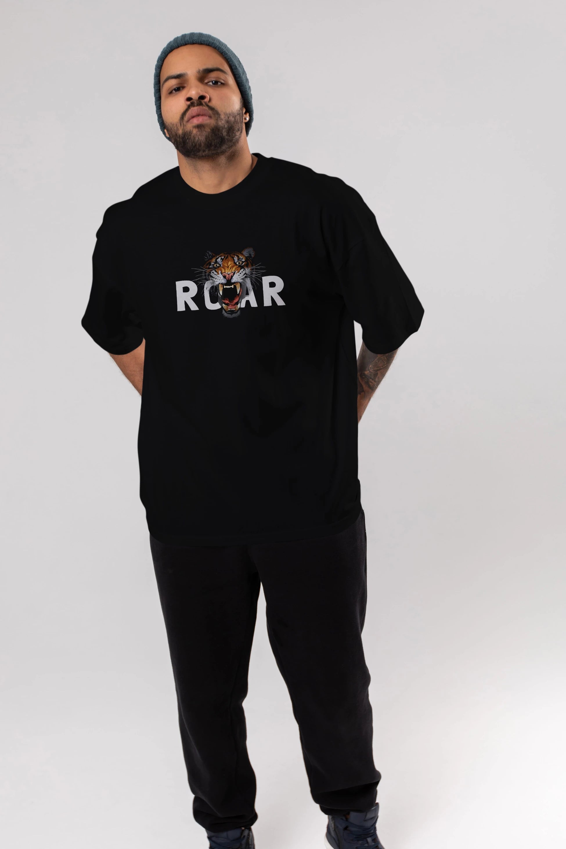 Teddy Bear Roar Ön Baskılı Oversize t-shirt Erkek Kadın Unisex %100 Pamuk