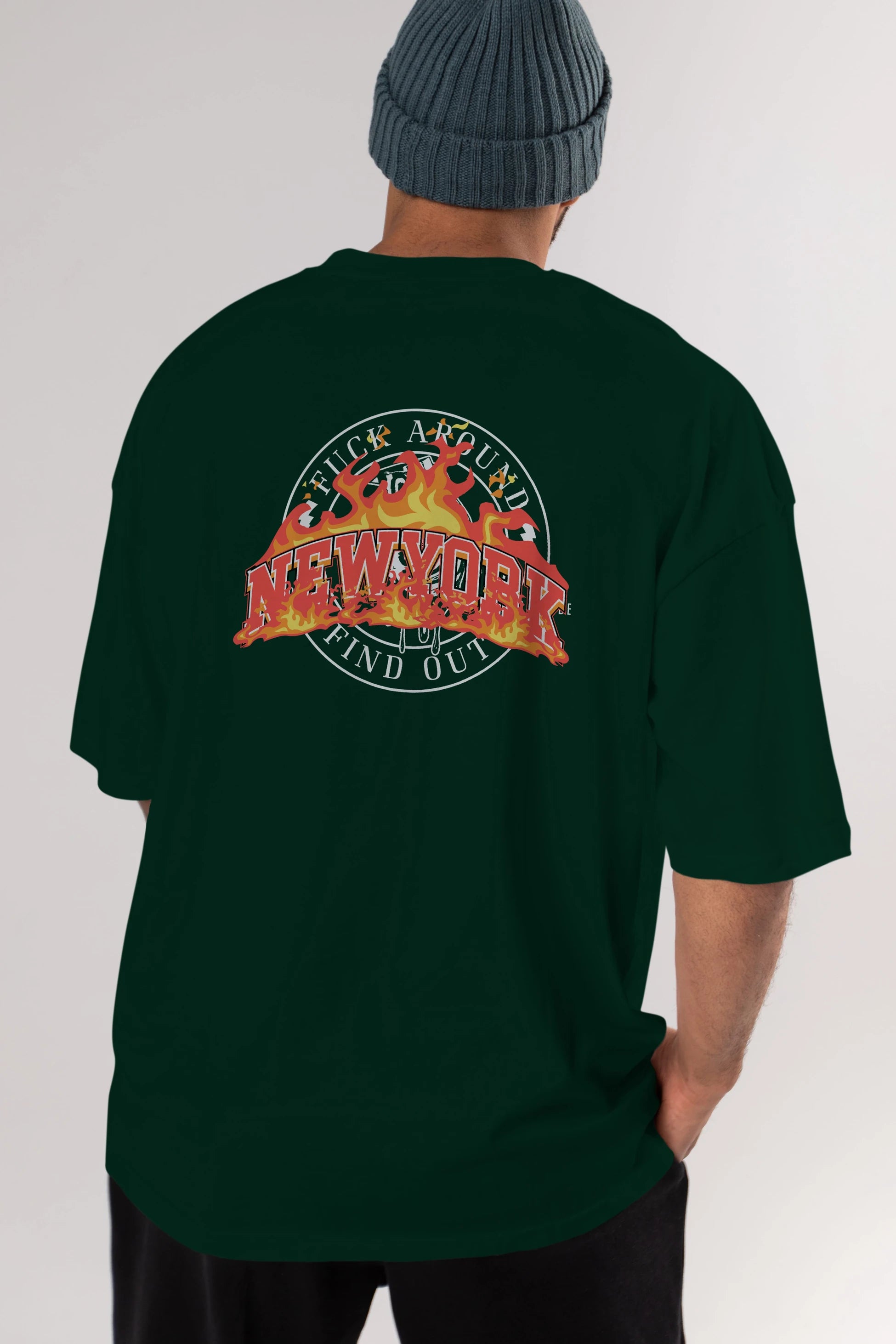 Newyork Style Arka Baskılı Oversize t-shirt Erkek Kadın Unisex