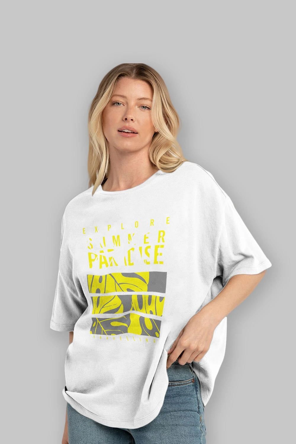 Summer Paradise Ön Baskılı Oversize t-shirt Erkek Kadın Unisex