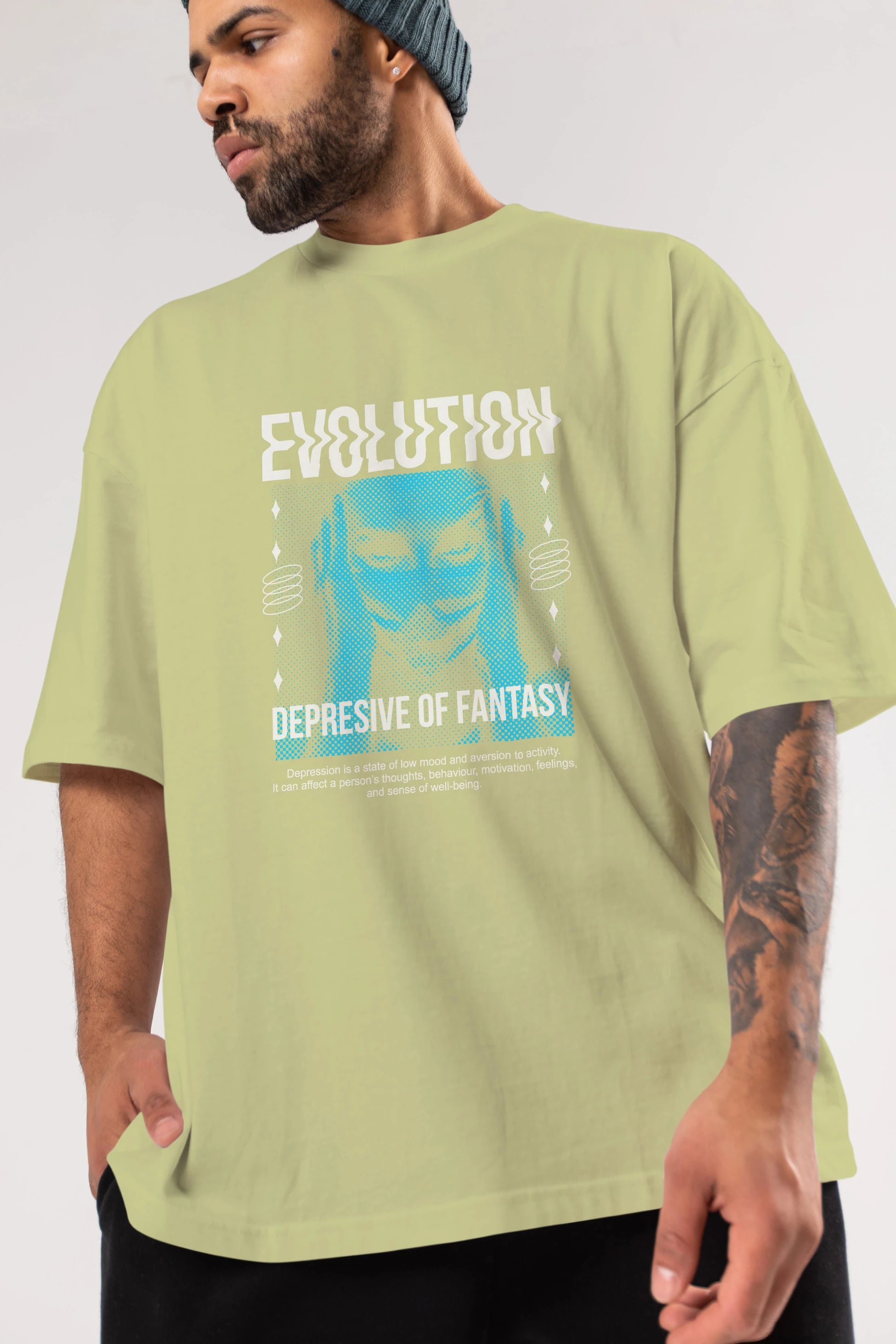 Evolution Ön Baskılı Oversize t-shirt Erkek Kadın Unisex