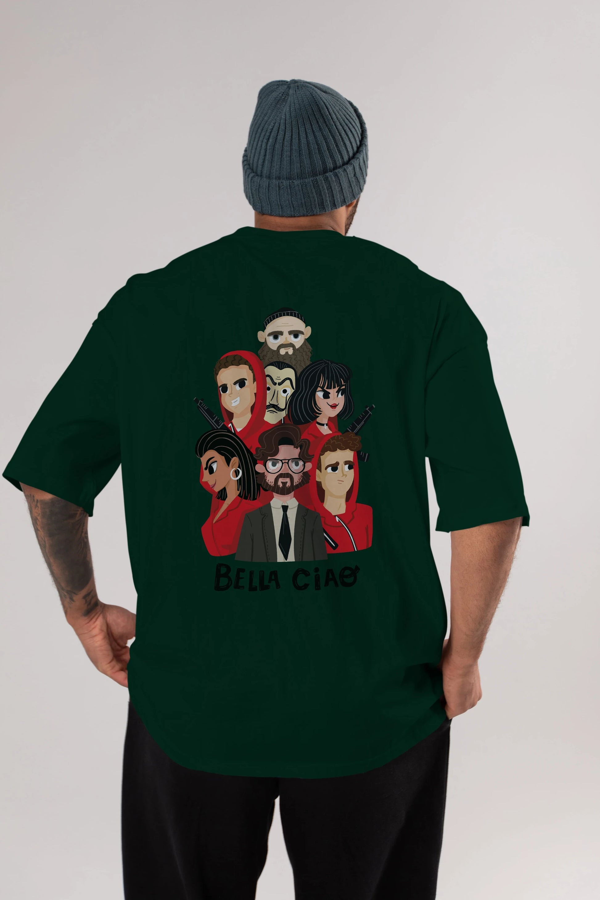 La Casa De Papel (13) Arka Baskılı Oversize t-shirt Erkek Kadın Unisex %100 Pamuk Bisiklet Yaka tişort