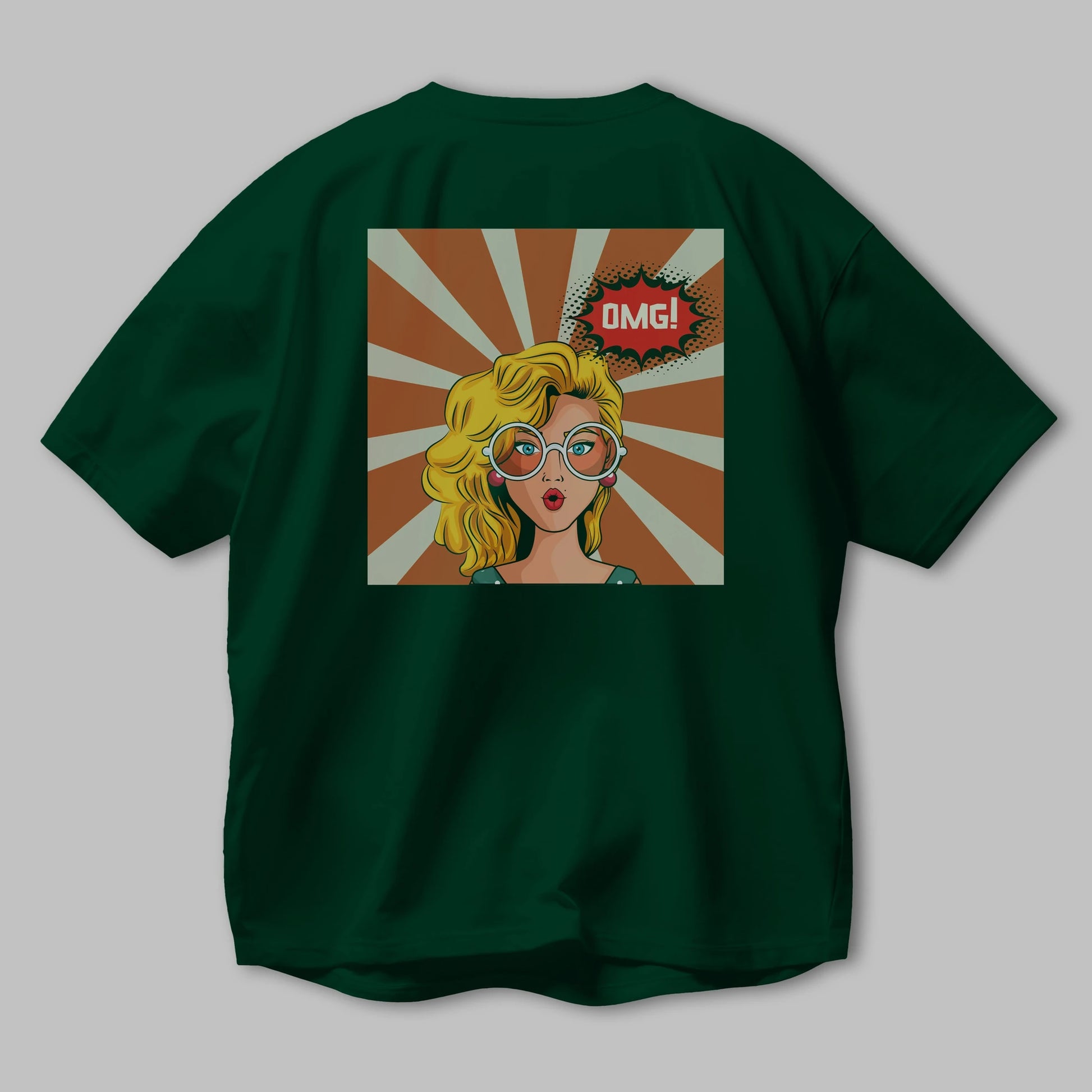 OMG Yazılı Retro Arka Baskılı Oversize t-shirt Erkek Kadın Unisex