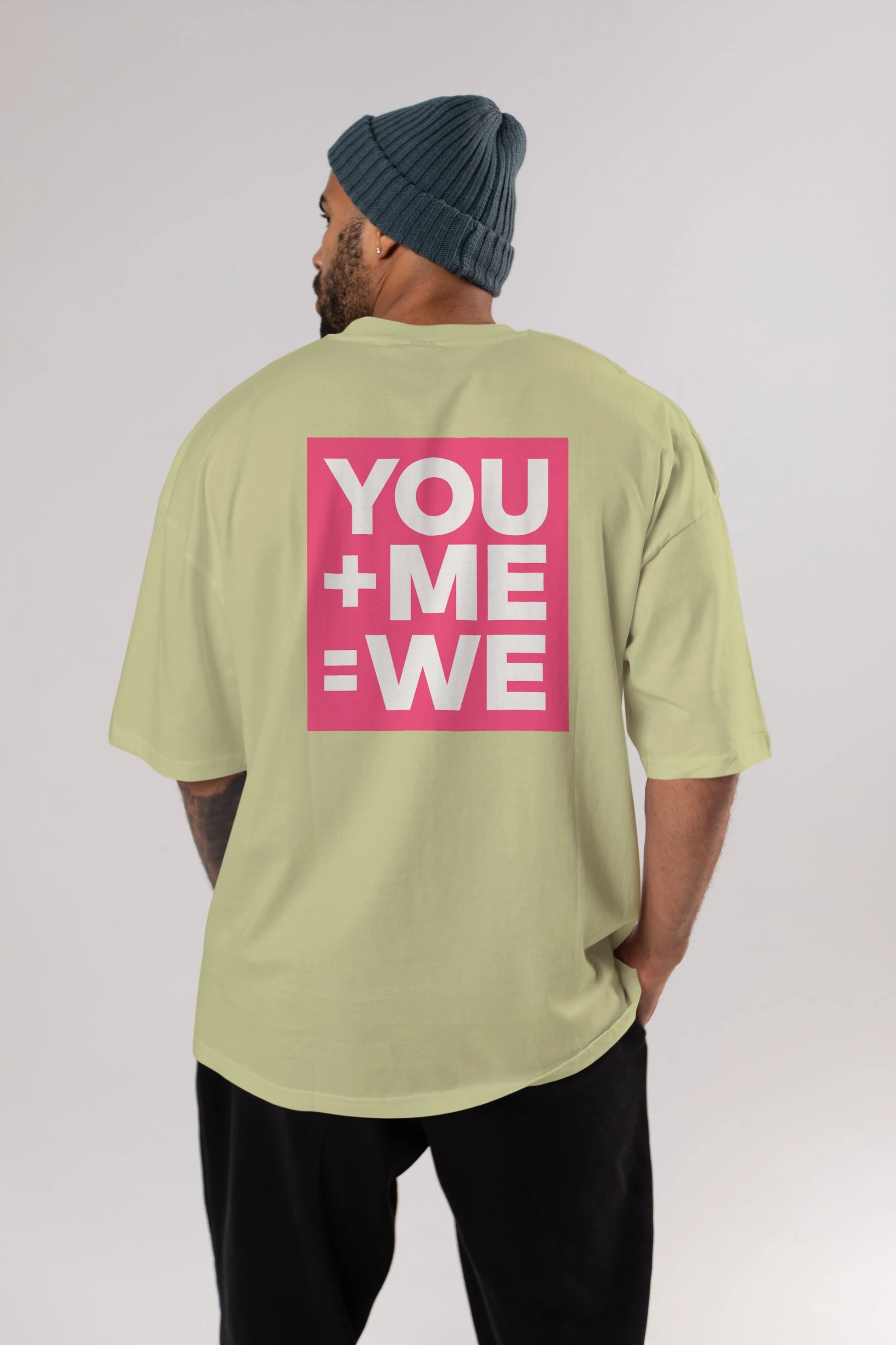 You Me We Yazılı Arka Baskılı Oversize t-shirt Erkek Kadın Unisex