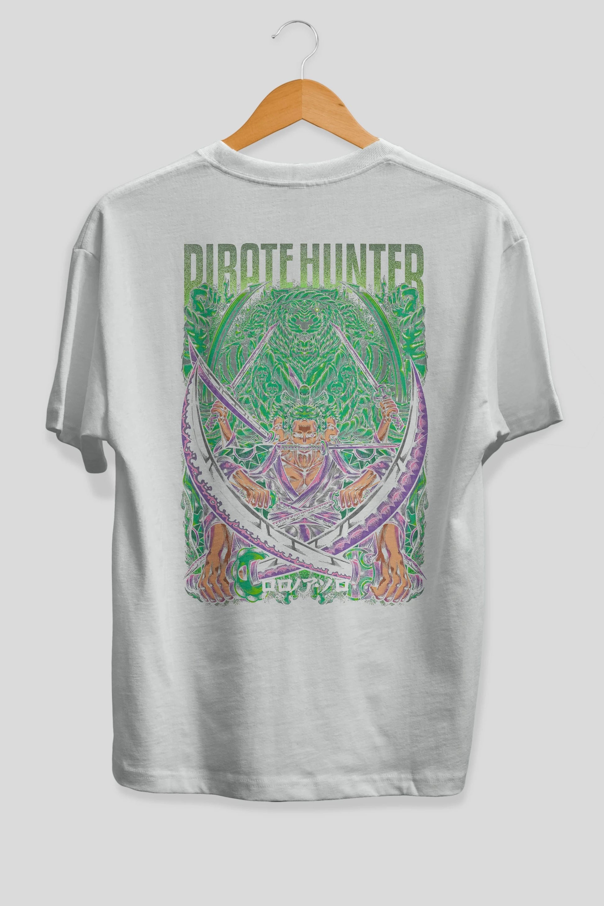 RORONOA ZORO 3 Anime Arka Baskılı Oversize t-shirt Erkek Kadın Unisex