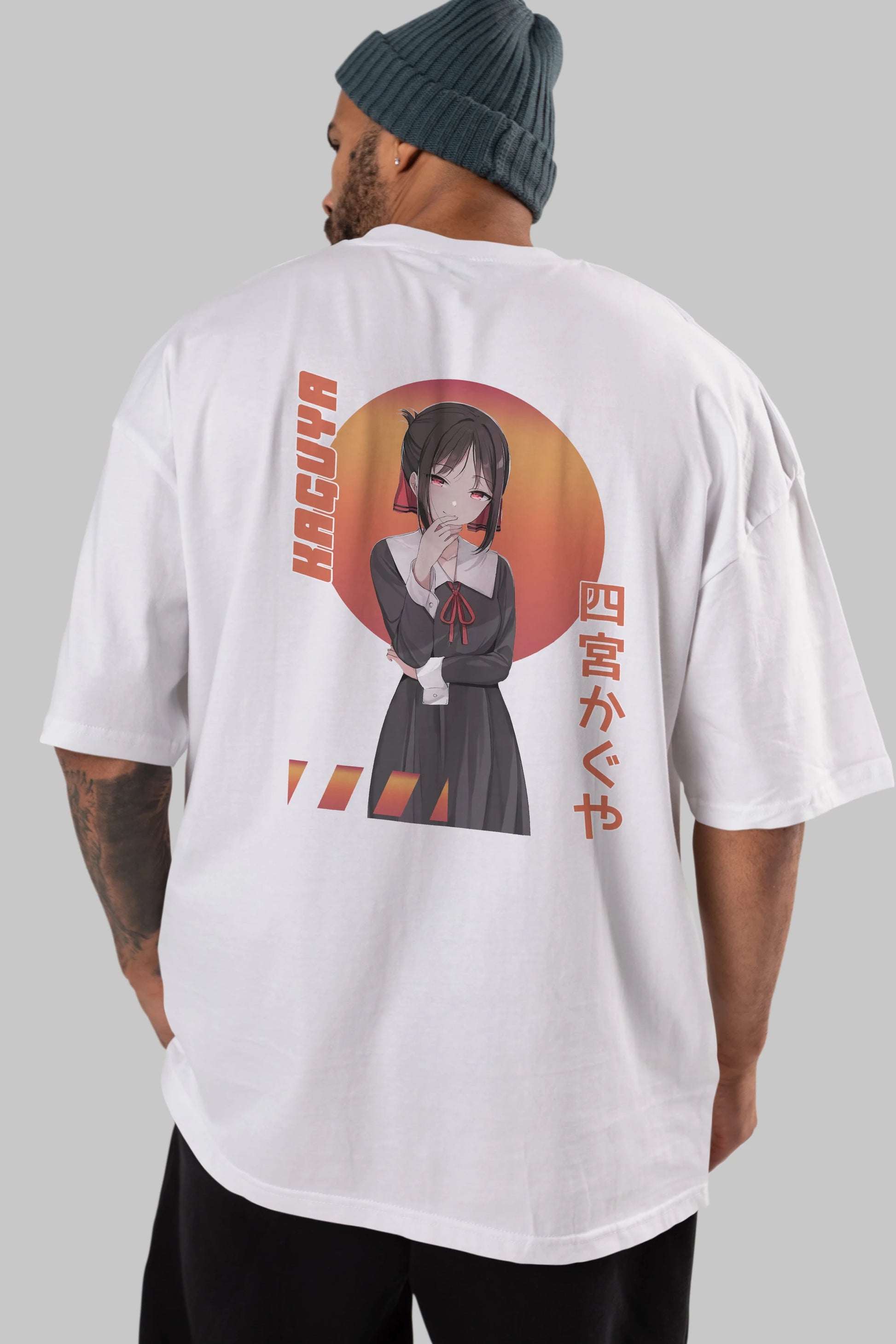 Kaguya Shinomiya 5 Anime Arka Baskılı Oversize t-shirt Erkek Kadın Unisex