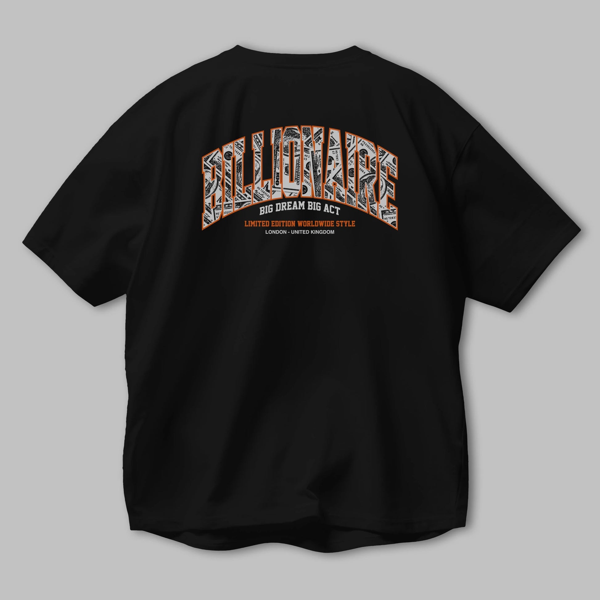 Billionaire Arka Baskılı Oversize t-shirt Erkek Kadın Unisex