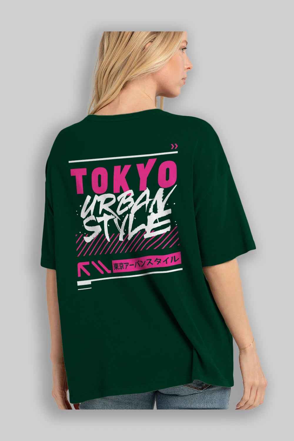 Tokyo Urban Style Arka Baskılı Oversize t-shirt Erkek Kadın Unisex