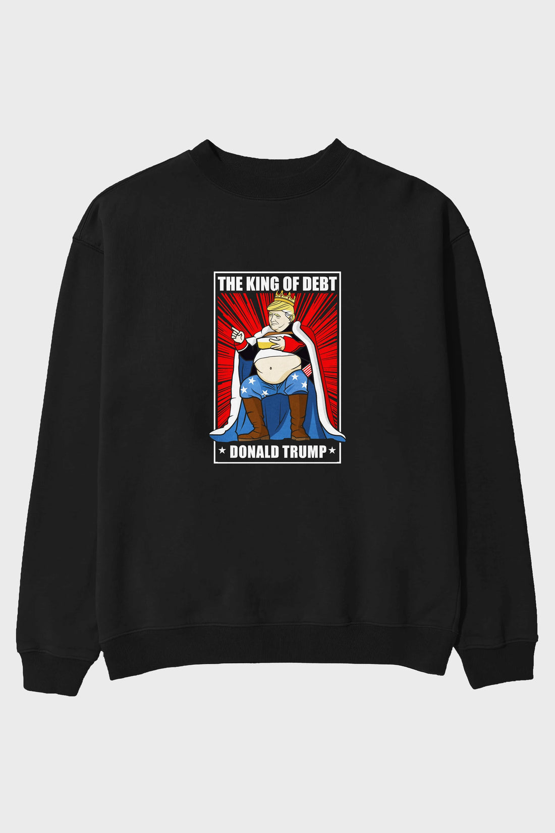 Trump King Ön Baskılı Oversize Sweatshirt Erkek Kadın Unisex