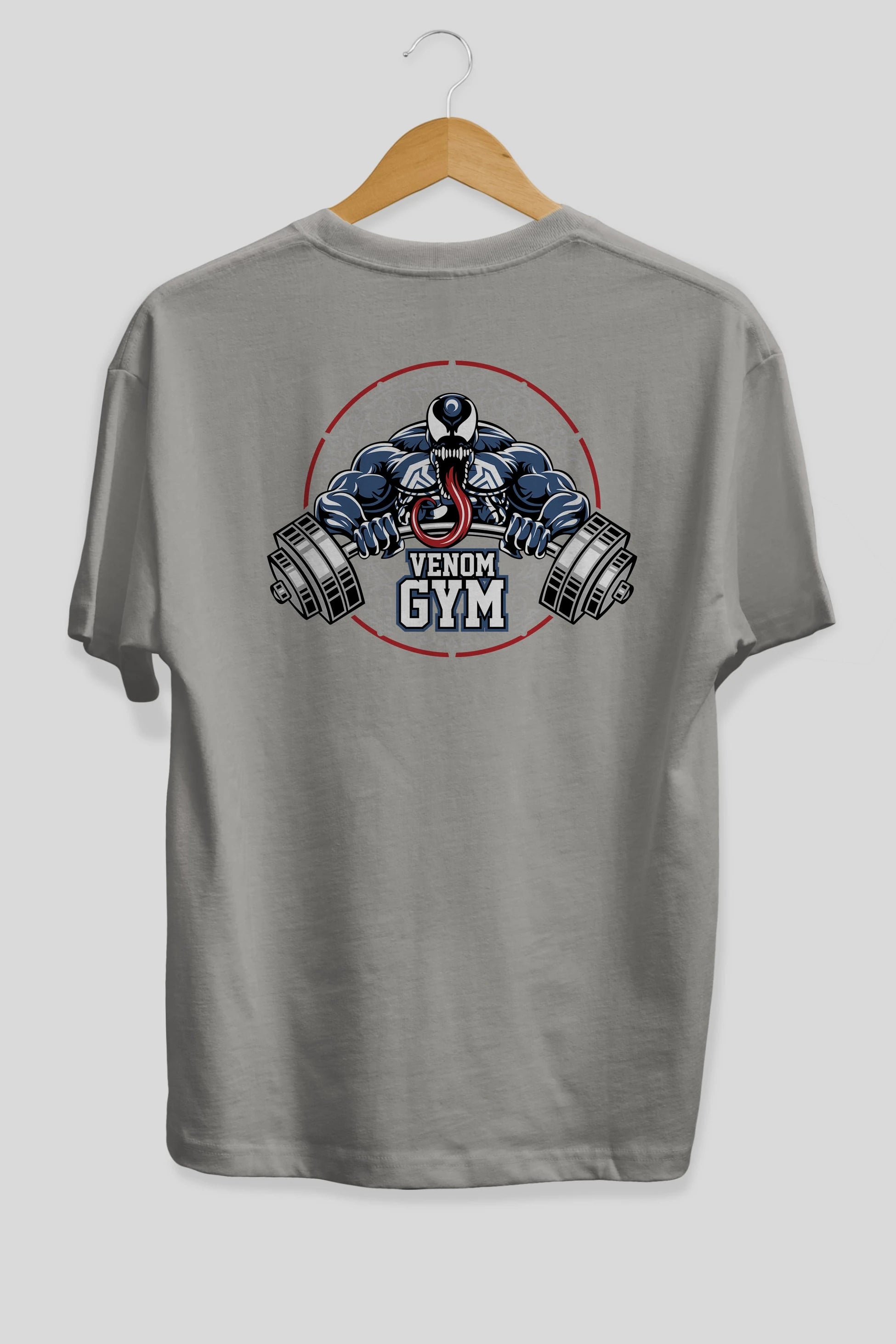 Venom GYM Arka Baskılı Oversize t-shirt Erkek Kadın Unisex %100 Pamuk Bisiklet Yaka tişort