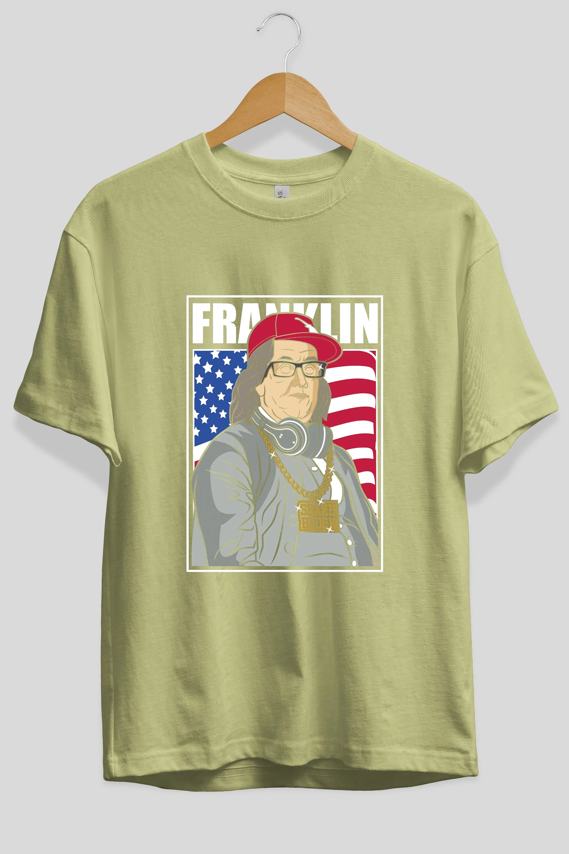 Franklin Rapper Ön Baskılı Oversize t-shirt Erkek Kadın Unisex %100 Pamuk tişort