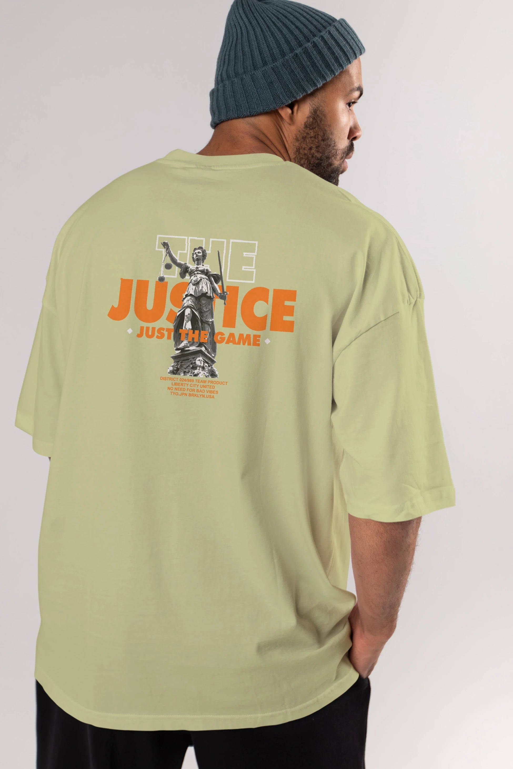 The Justice Arka Baskılı Oversize t-shirt Erkek Kadın Unisex