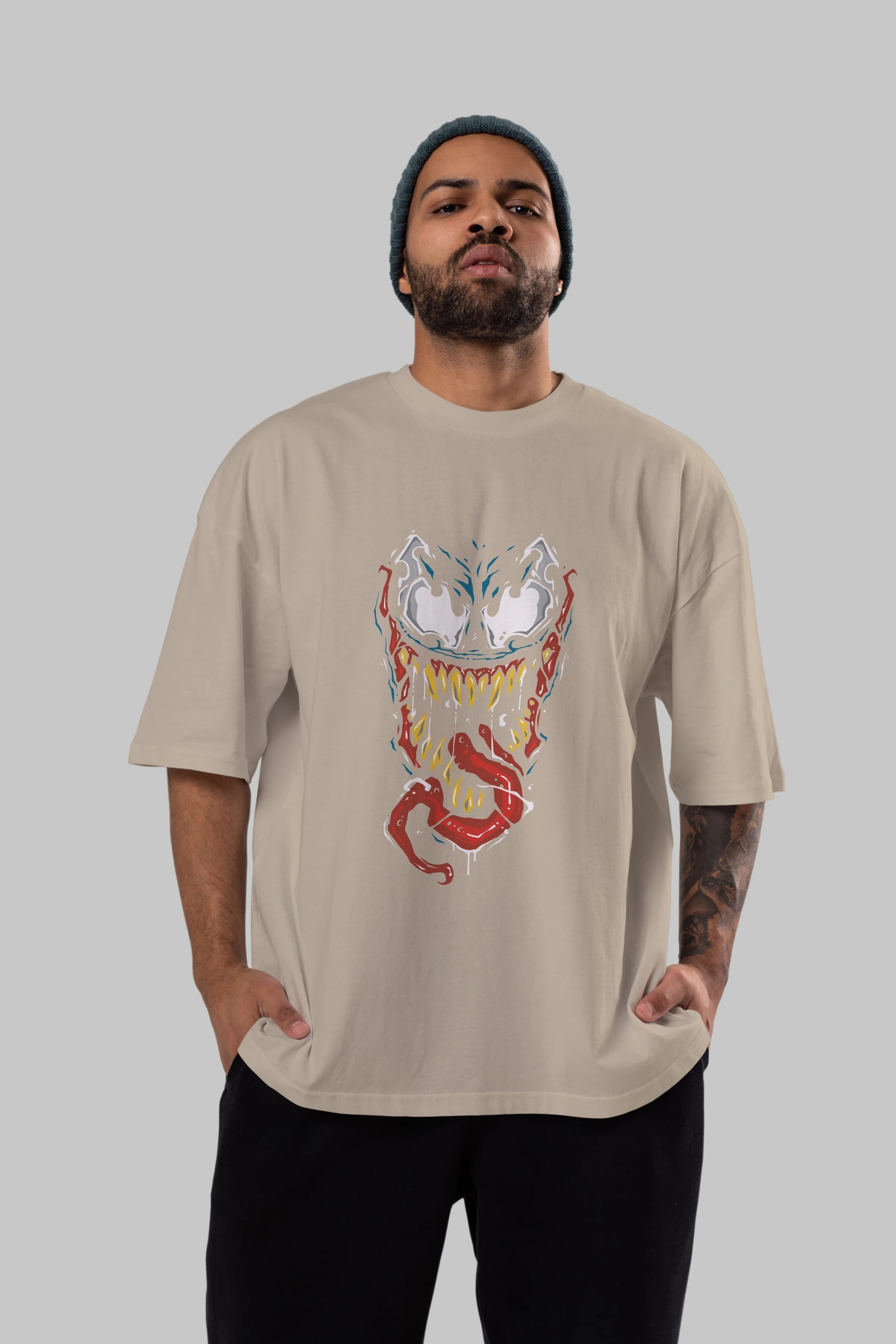 Venom (15) Ön Baskılı Oversize t-shirt Erkek Kadın Unisex %100 Pamuk Bisiklet Yaka tişort