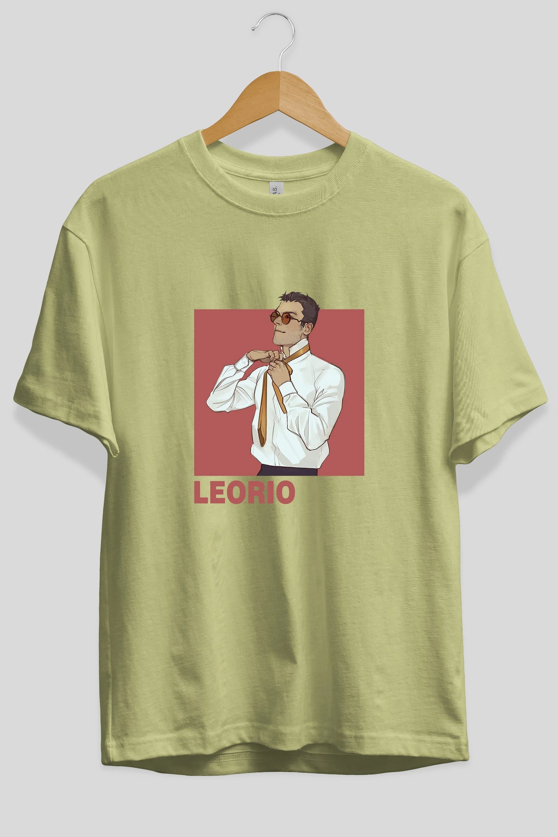 Leorio Paladiknight 5 Anime Ön Baskılı Oversize t-shirt %100 pamuk Erkek Kadın Unisex