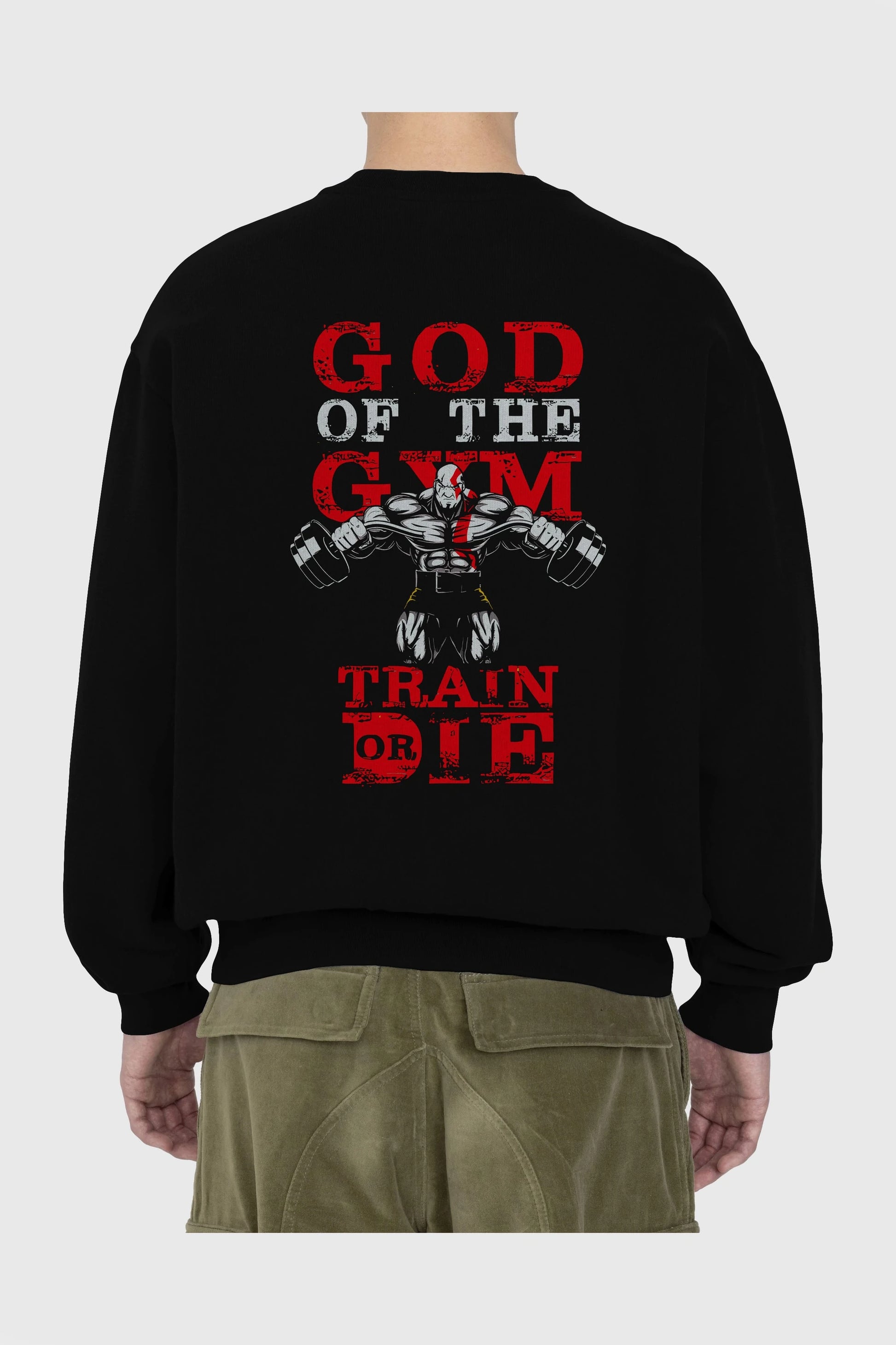 God of The GYM Arka Baskılı Oversize Sweatshirt Erkek Kadın Unisex