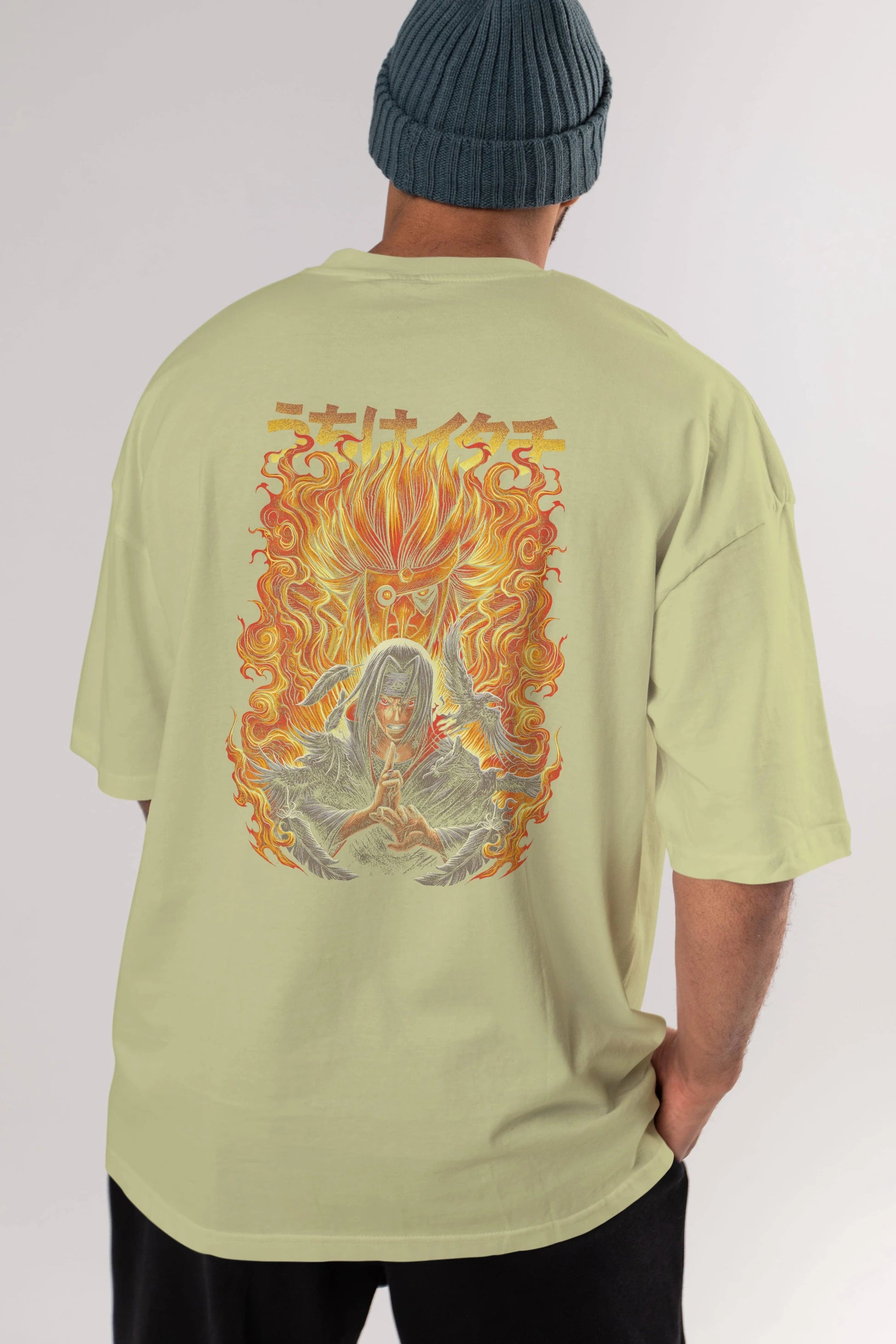 NARUTO ITACHI UCHIHA Anime Arka Baskılı Oversize t-shirt Erkek Kadın Unisex