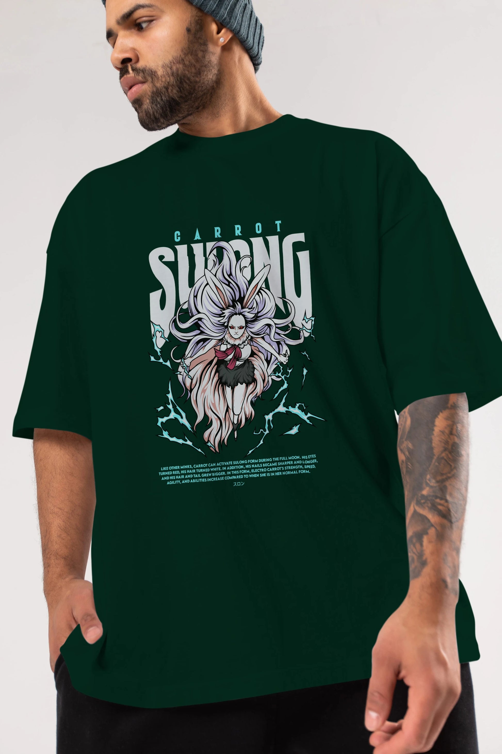 Carrot Sulong Anime Ön Baskılı Oversize t-shirt %100 pamuk Erkek Kadın Unisex