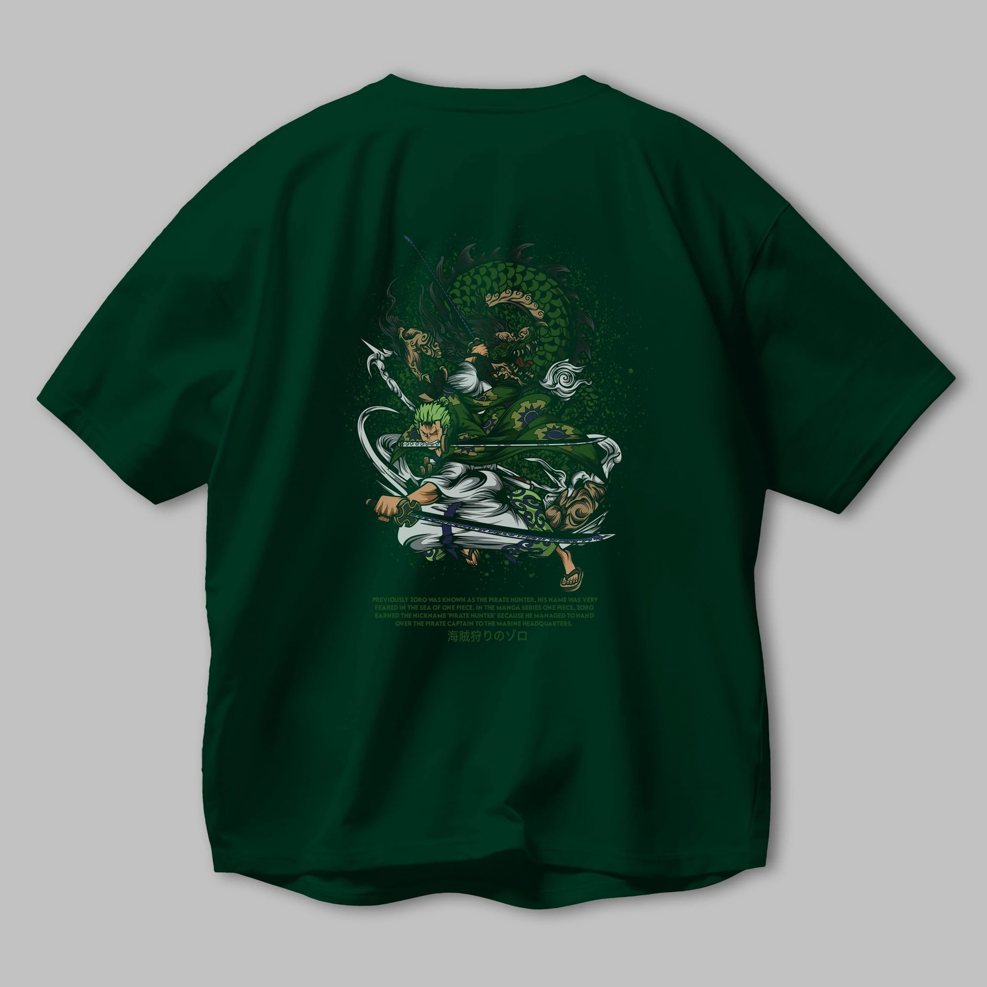Zoro Anime Arka Baskılı Oversize t-shirt Erkek Kadın Unisex