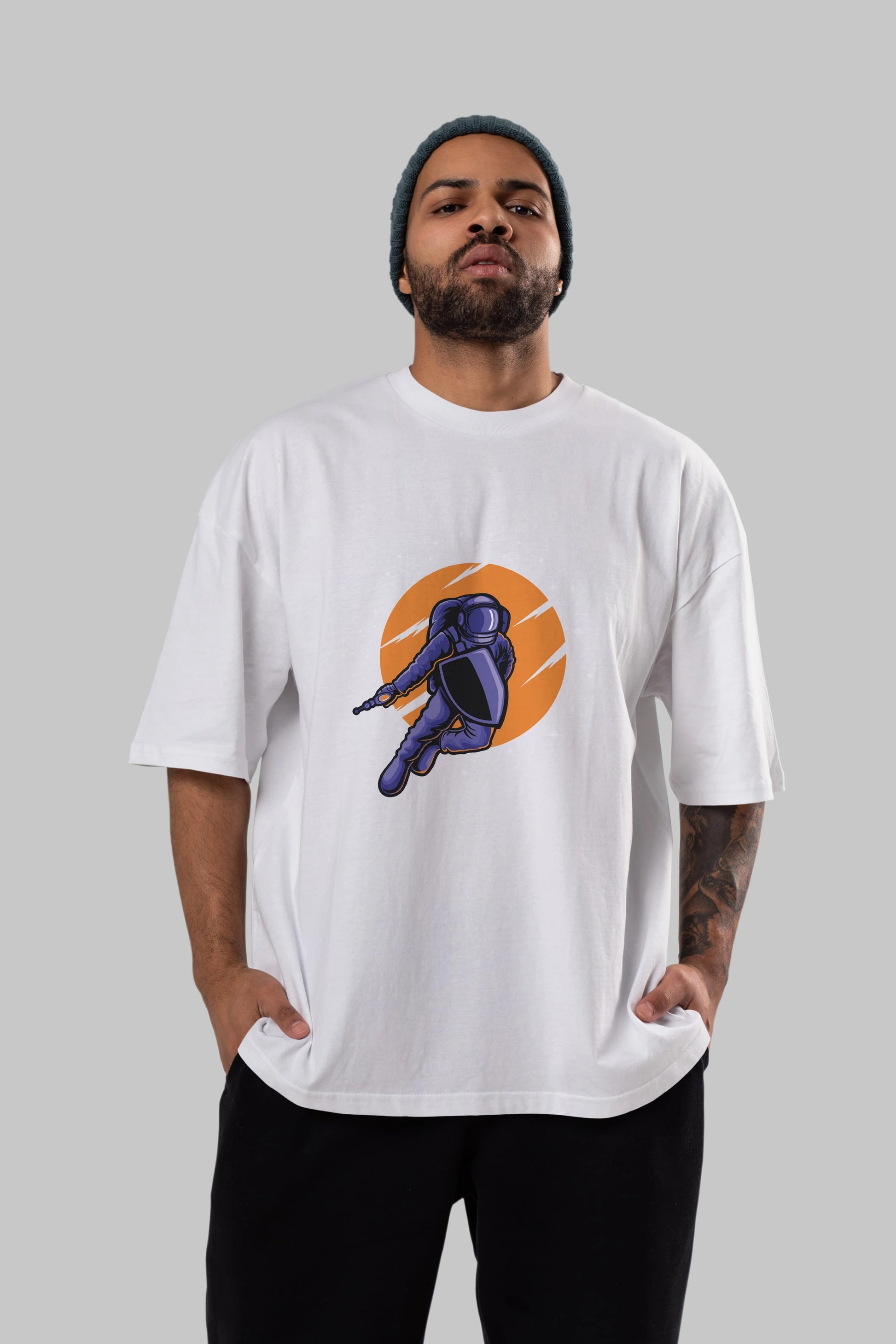 Astro Wars Ön Baskılı Oversize t-shirt Erkek Kadın Unisex