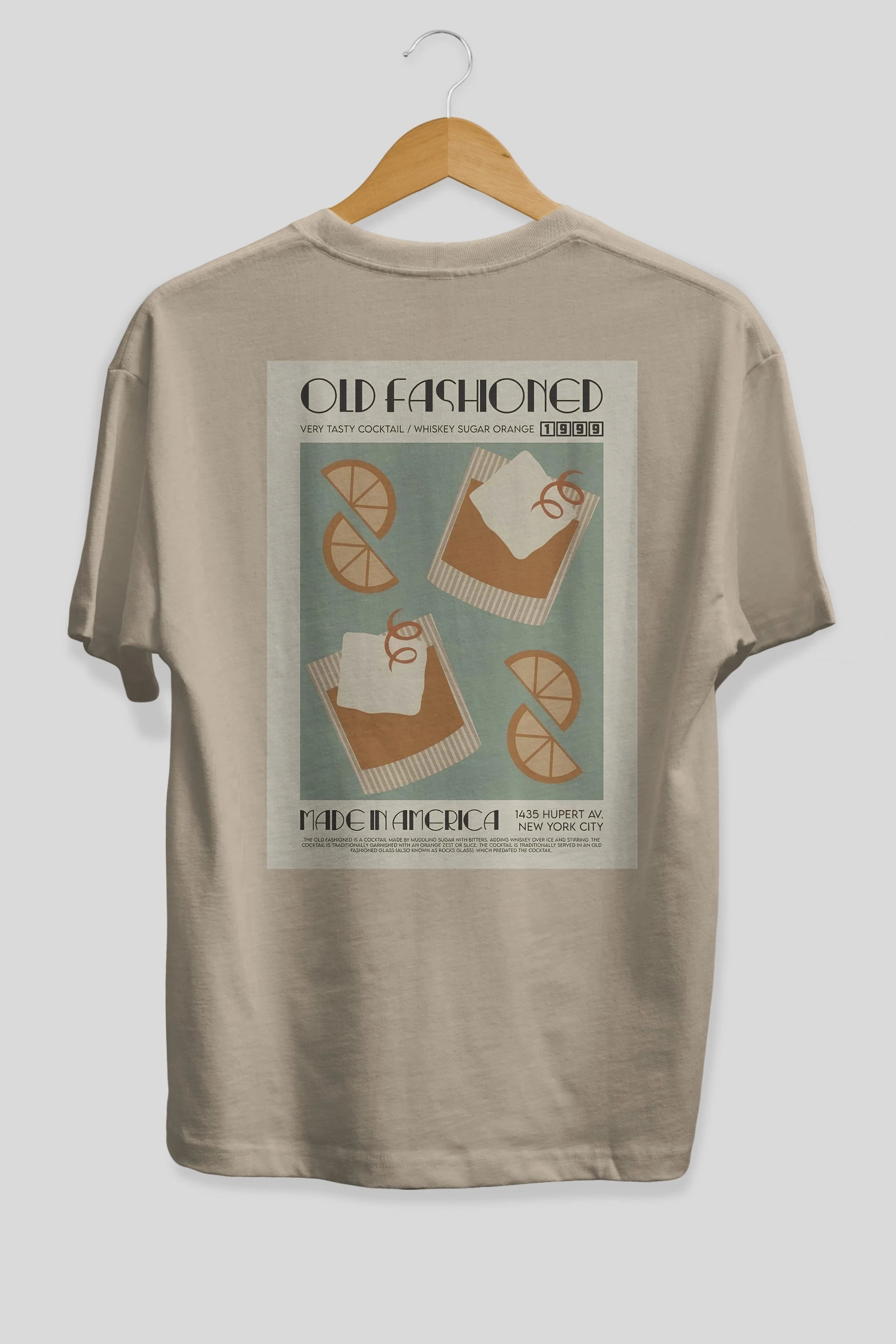 Old Fashioned 2 Arka Baskılı Oversize t-shirt Erkek Kadın Unisex %100 Pamuk Bisiklet Yaka tişort