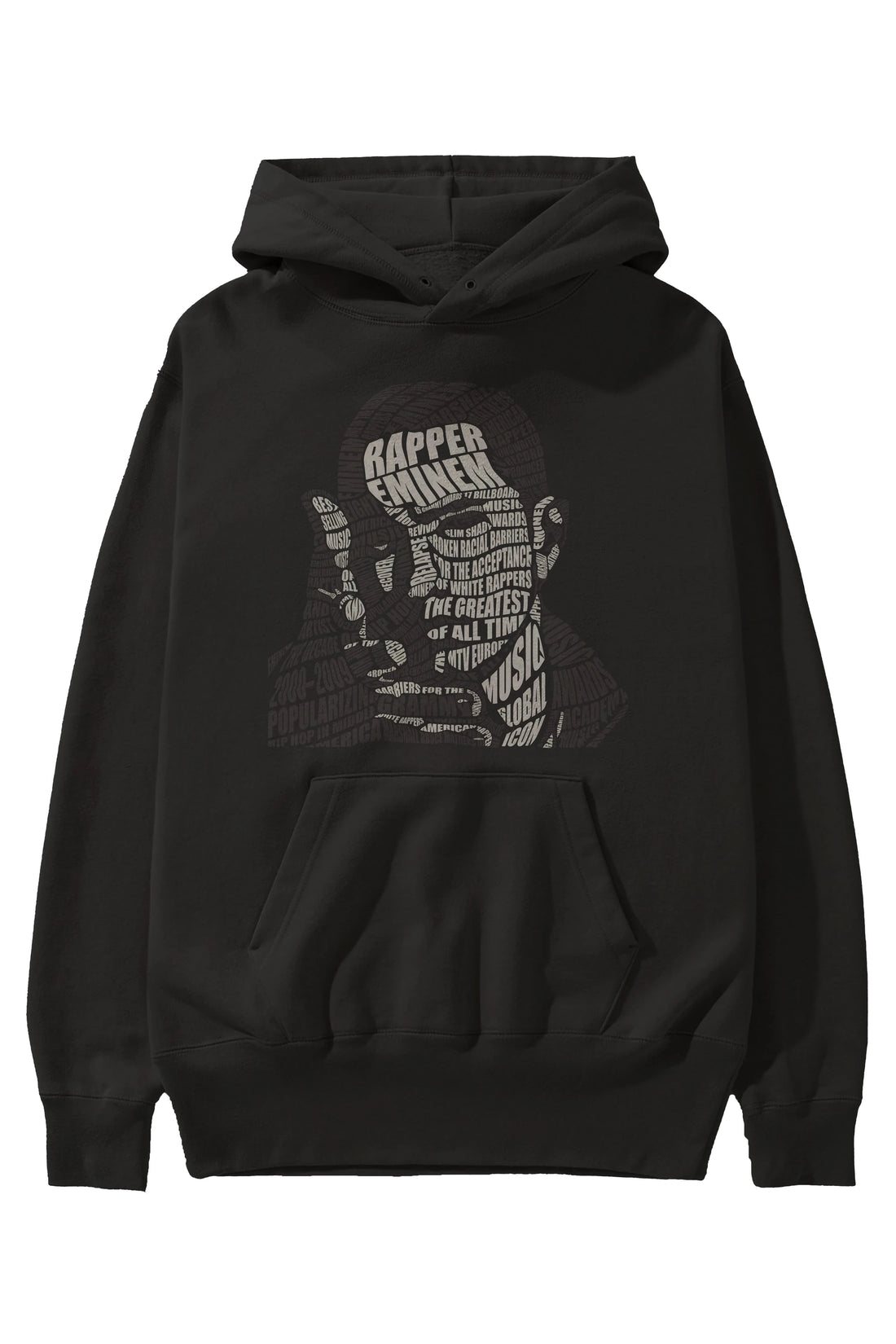 Eminem Calligram Ön Baskılı Hoodie Oversize Kapüşonlu Sweatshirt Erkek Kadın Unisex