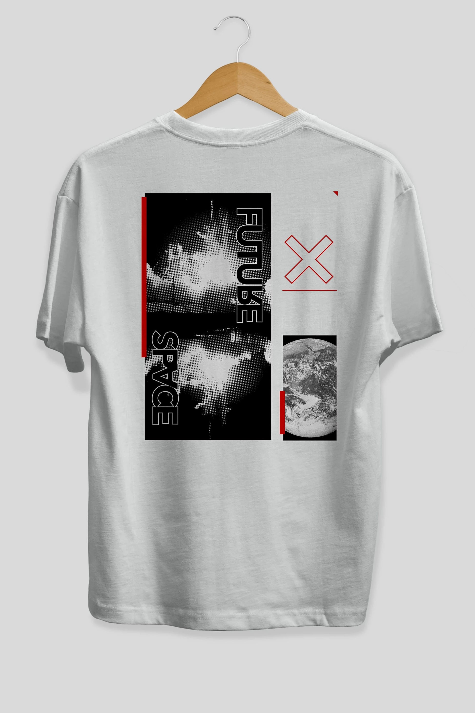 Future Space Arka Baskılı Oversize t-shirt Erkek Kadın Unisex