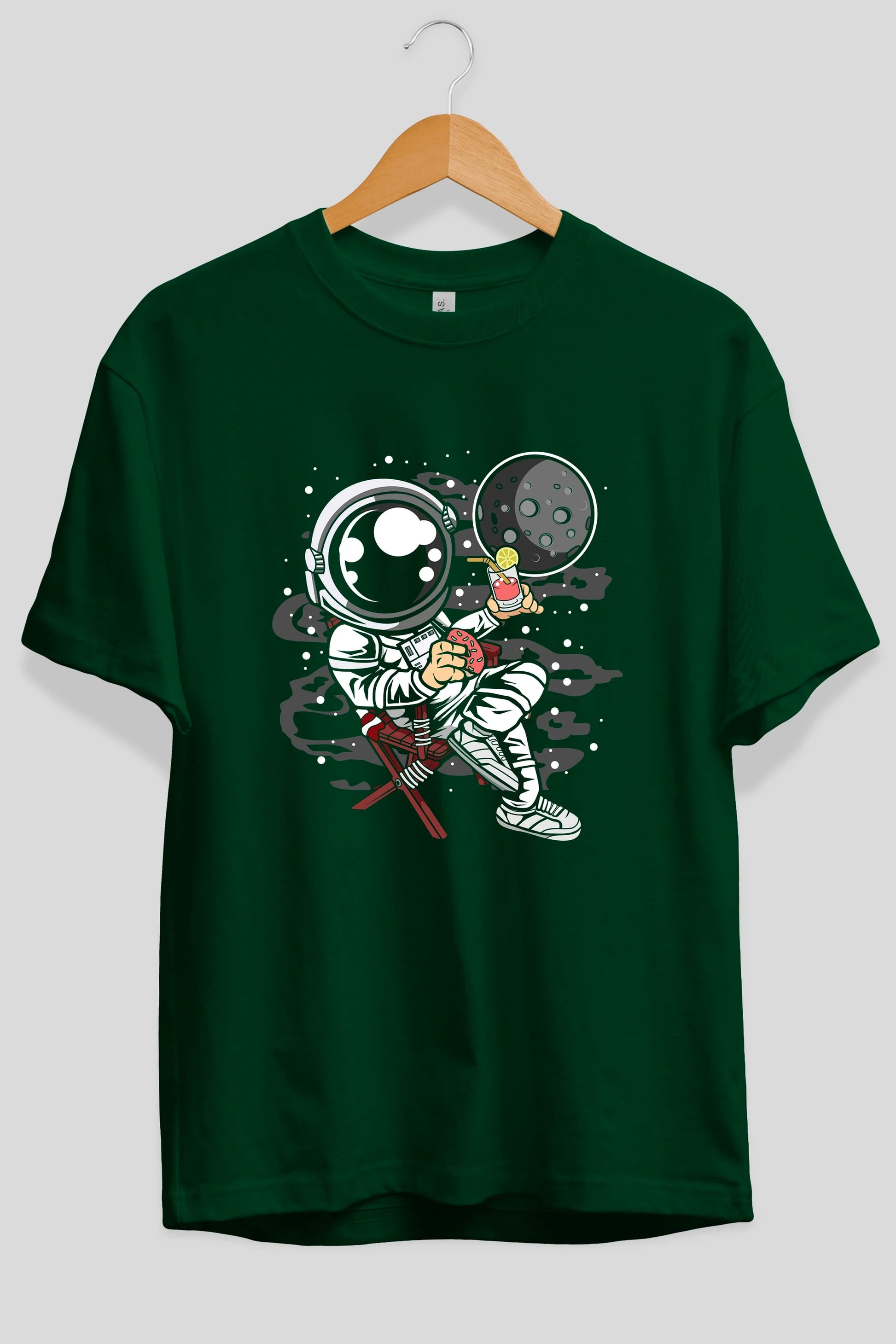 Holiday Astronaut Ön Baskılı Oversize t-shirt Erkek Kadın Unisex