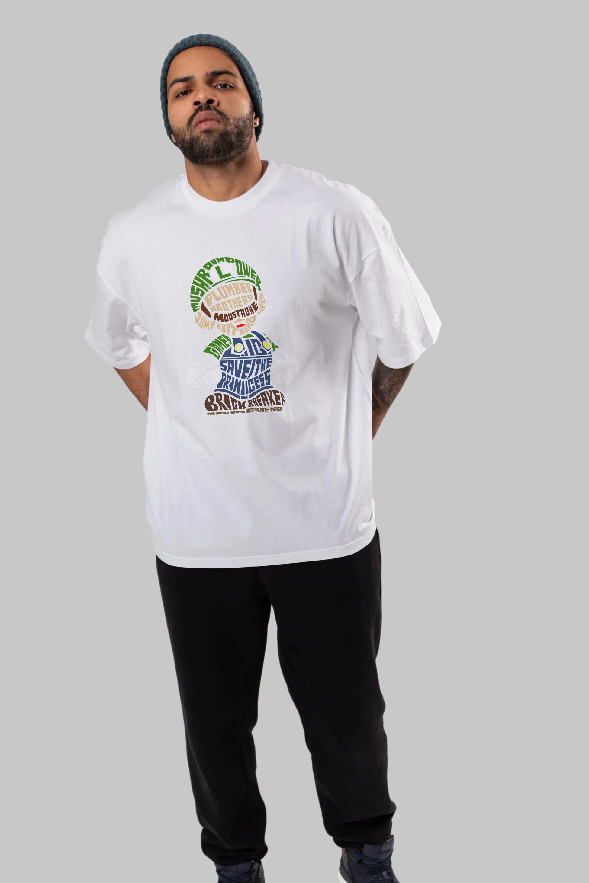 Plumber Brothers Ön Baskılı Oversize t-shirt %100 pamuk Erkek Kadın Unisex