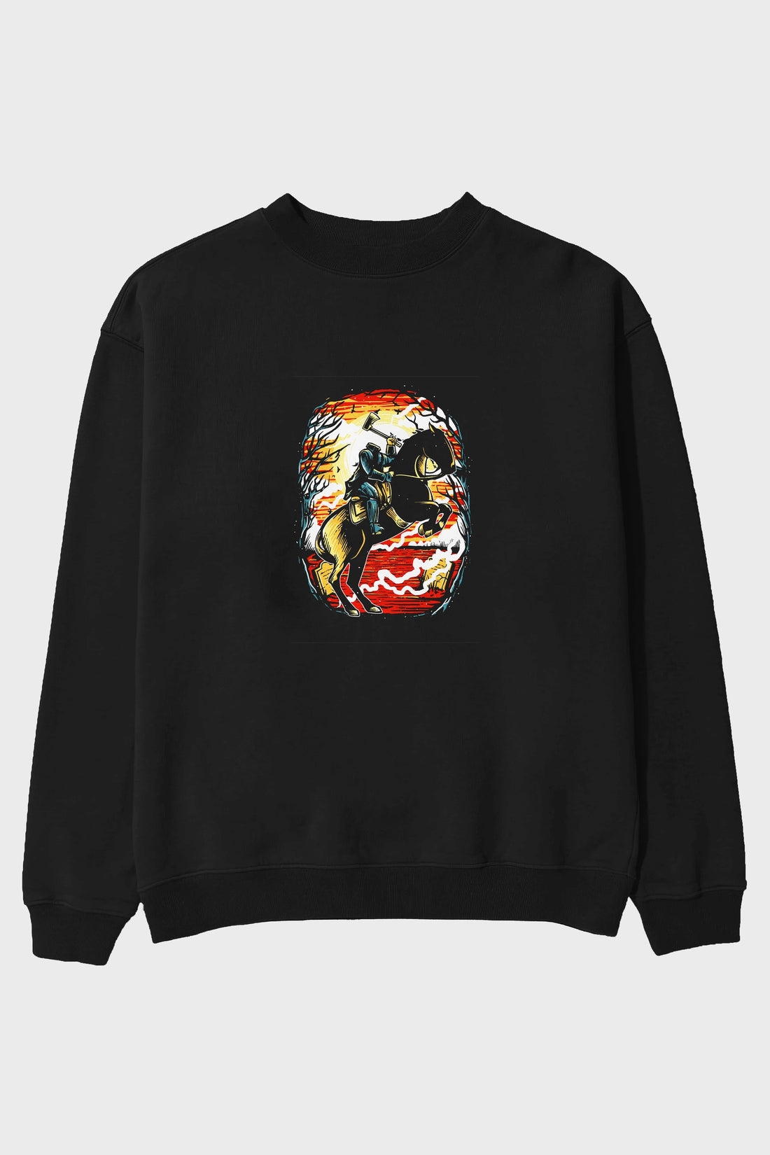 Headless Horseman Ön Baskılı Oversize Sweatshirt Erkek Kadın Unisex