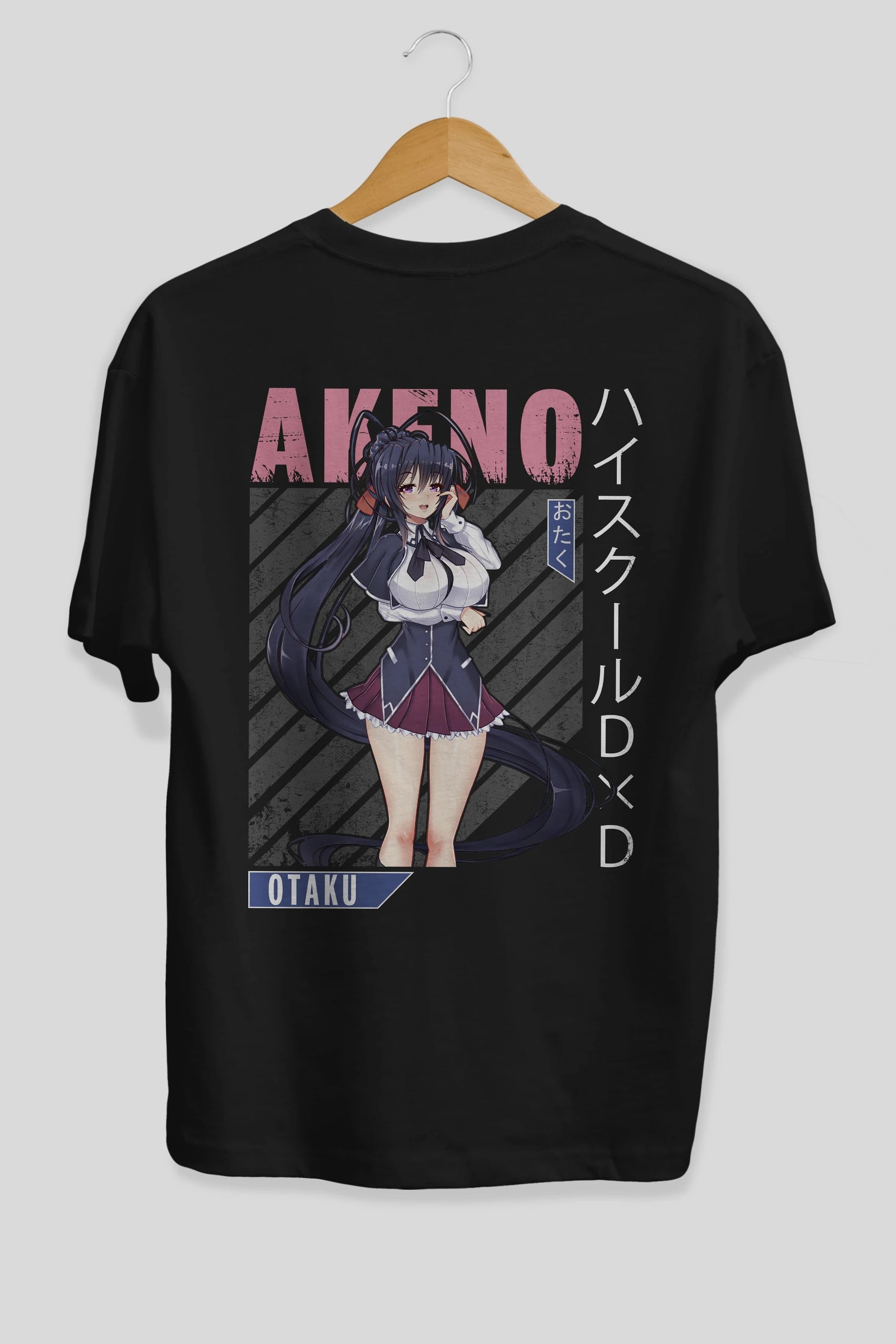 Akeno Himejima 4 Anime Arka Baskılı Oversize t-shirt Erkek Kadın Unisex
