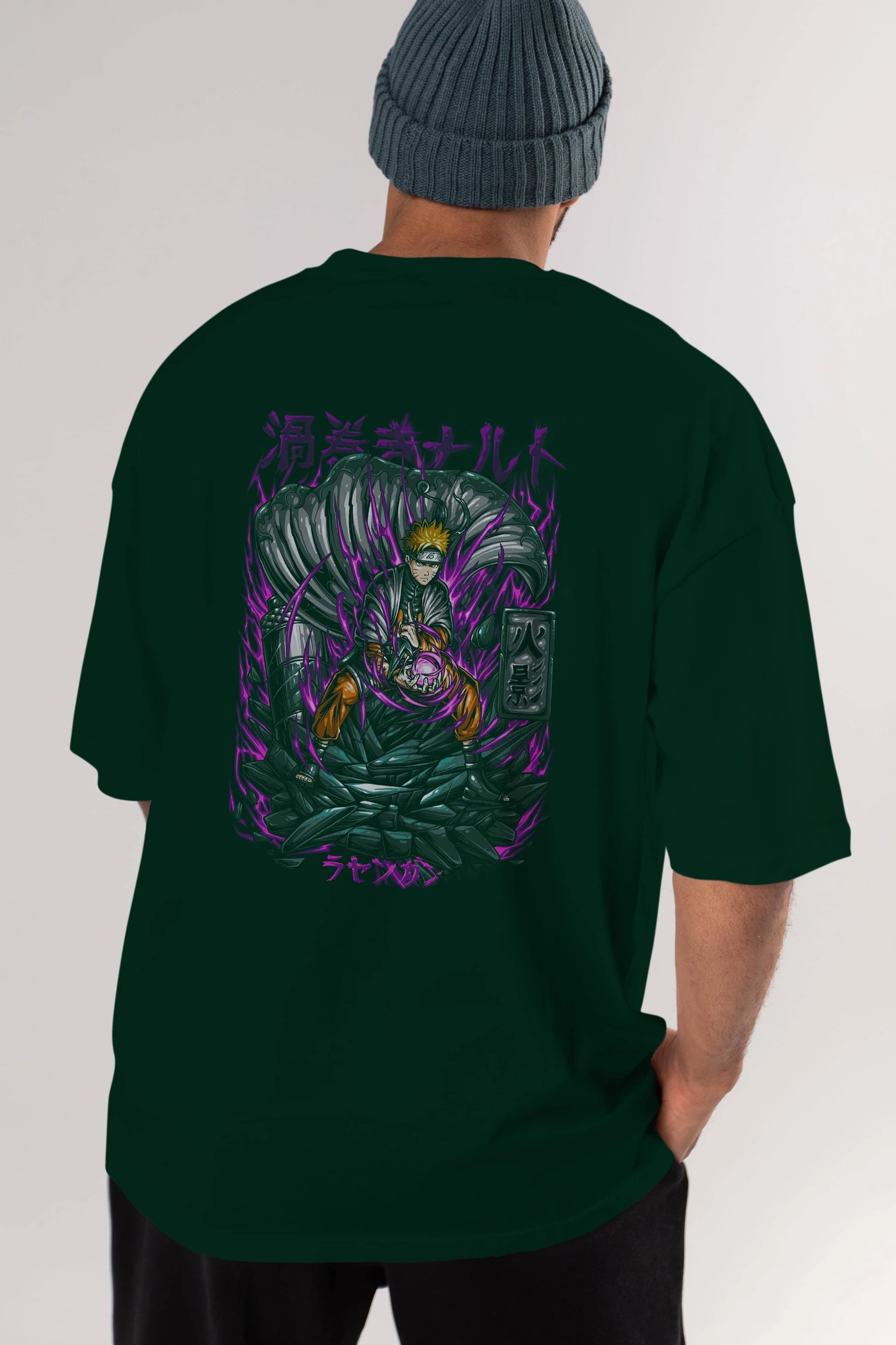 NARUTO Anime Arka Baskılı Oversize t-shirt Erkek Kadın Unisex