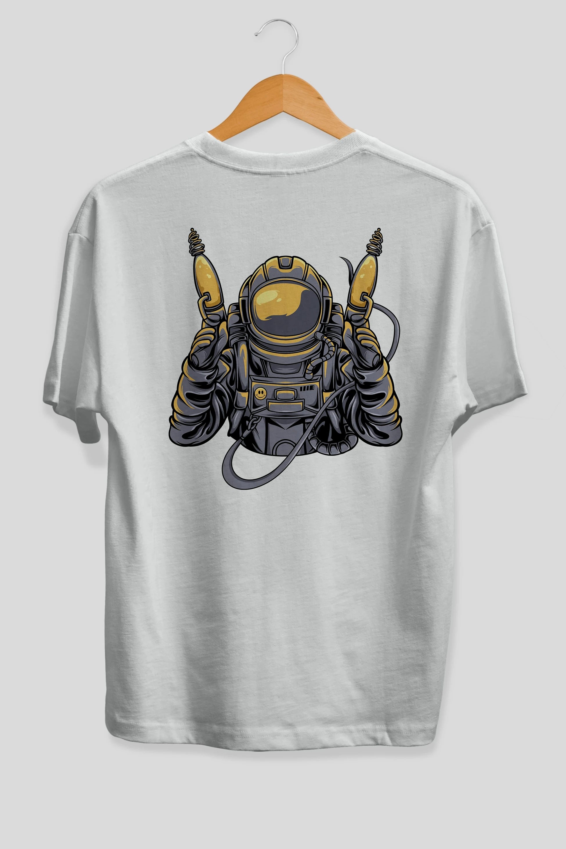 Alien Hunter Arka Baskılı Oversize t-shirt Erkek Kadın Unisex