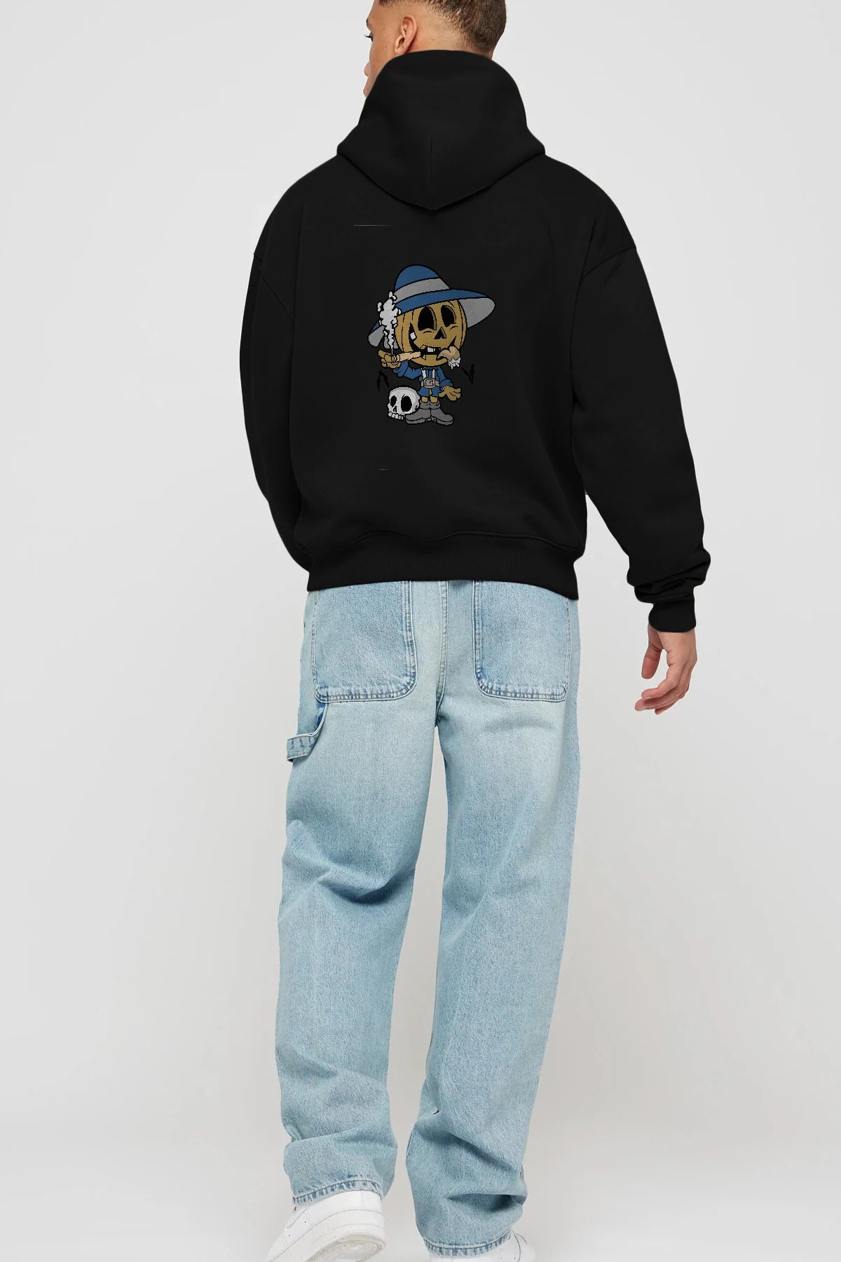 Halloween Kid Arka Baskılı Hoodie Oversize Kapüşonlu Sweatshirt Erkek Kadın Unisex