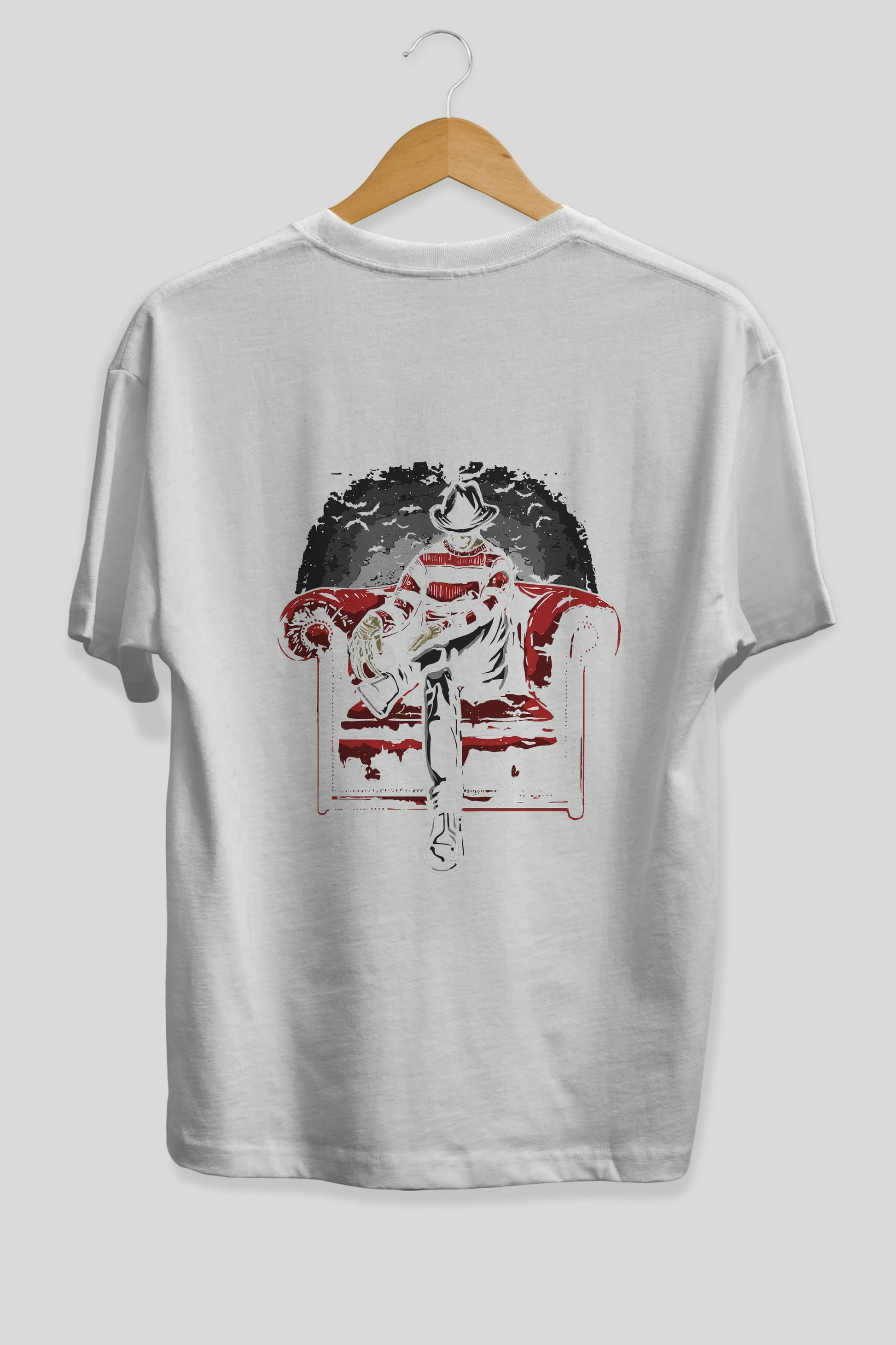 Nightmare Side Arka Baskılı Oversize t-shirt Erkek Kadın Unisex %100 Pamuk