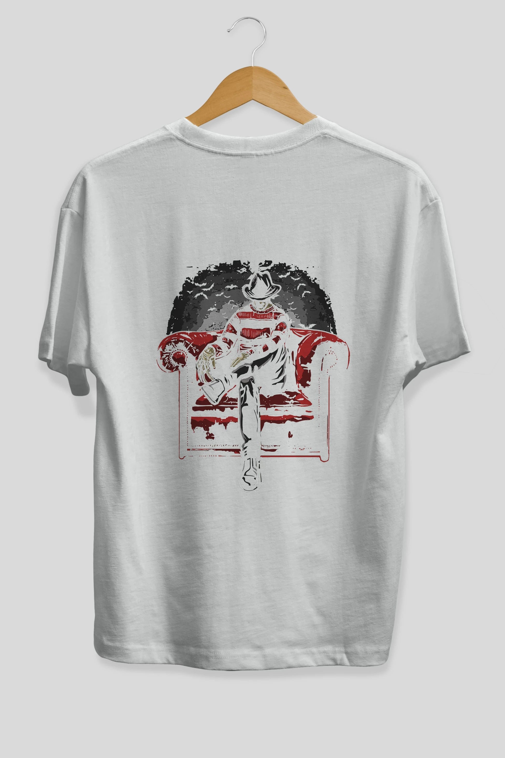 Nightmare Side Arka Baskılı Oversize t-shirt Erkek Kadın Unisex %100 Pamuk