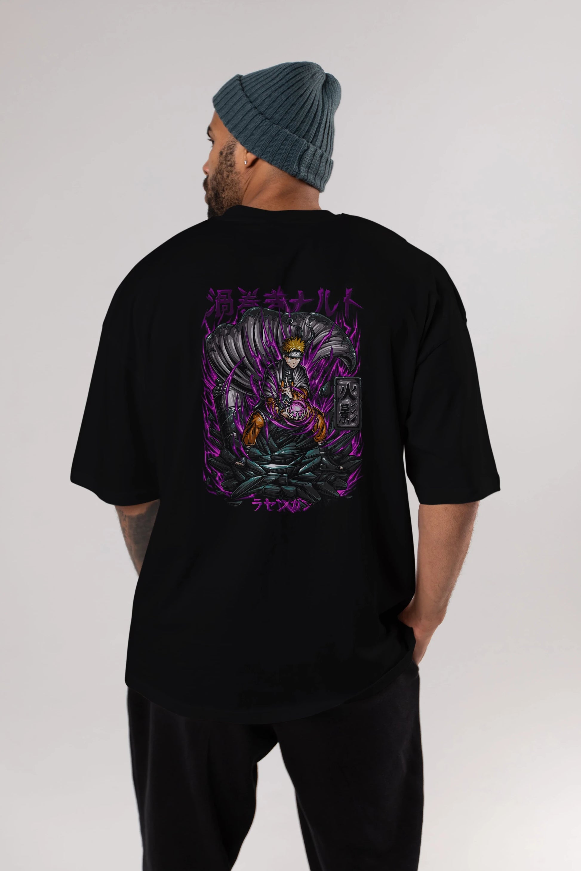 NARUTO Anime Arka Baskılı Oversize t-shirt Erkek Kadın Unisex