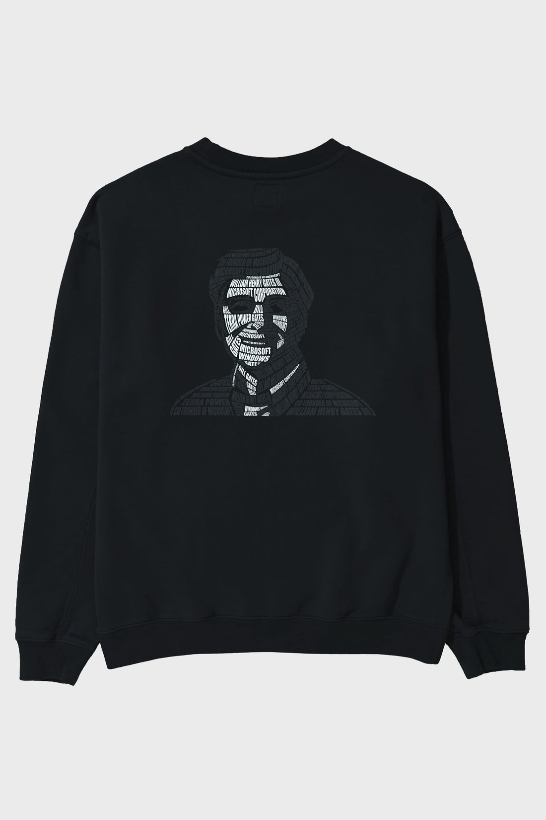 Bill Gates Calligram Arka Baskılı Oversize Sweatshirt Erkek Kadın Unisex