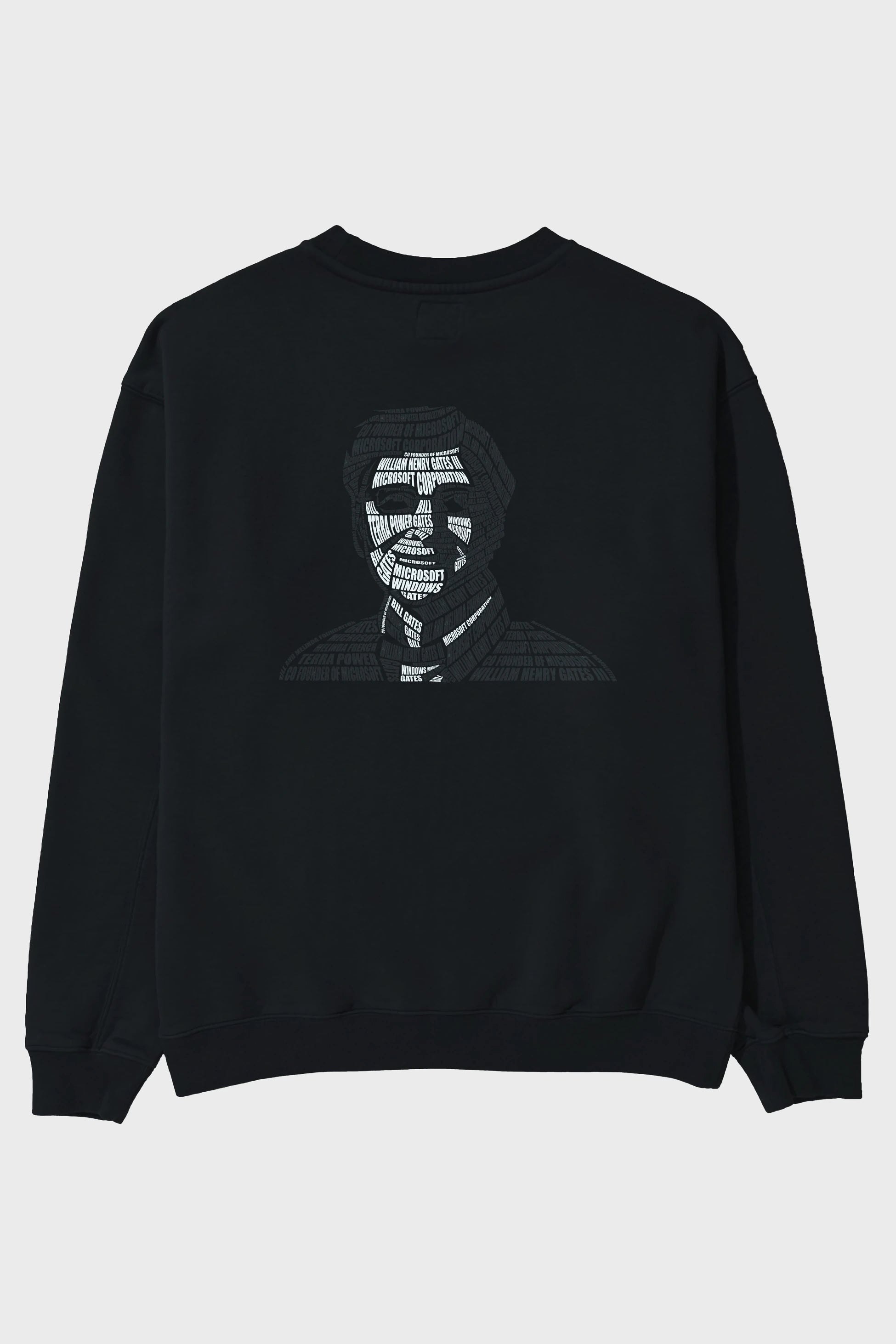 Bill Gates Calligram Arka Baskılı Oversize Sweatshirt Erkek Kadın Unisex