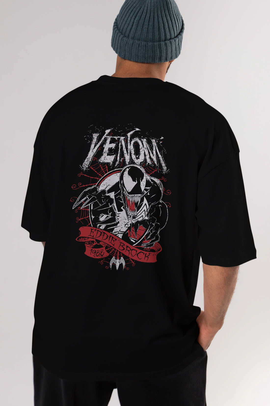 Venom (11) Arka Baskılı Oversize t-shirt Erkek Kadın Unisex %100 Pamuk Bisiklet Yaka tişort