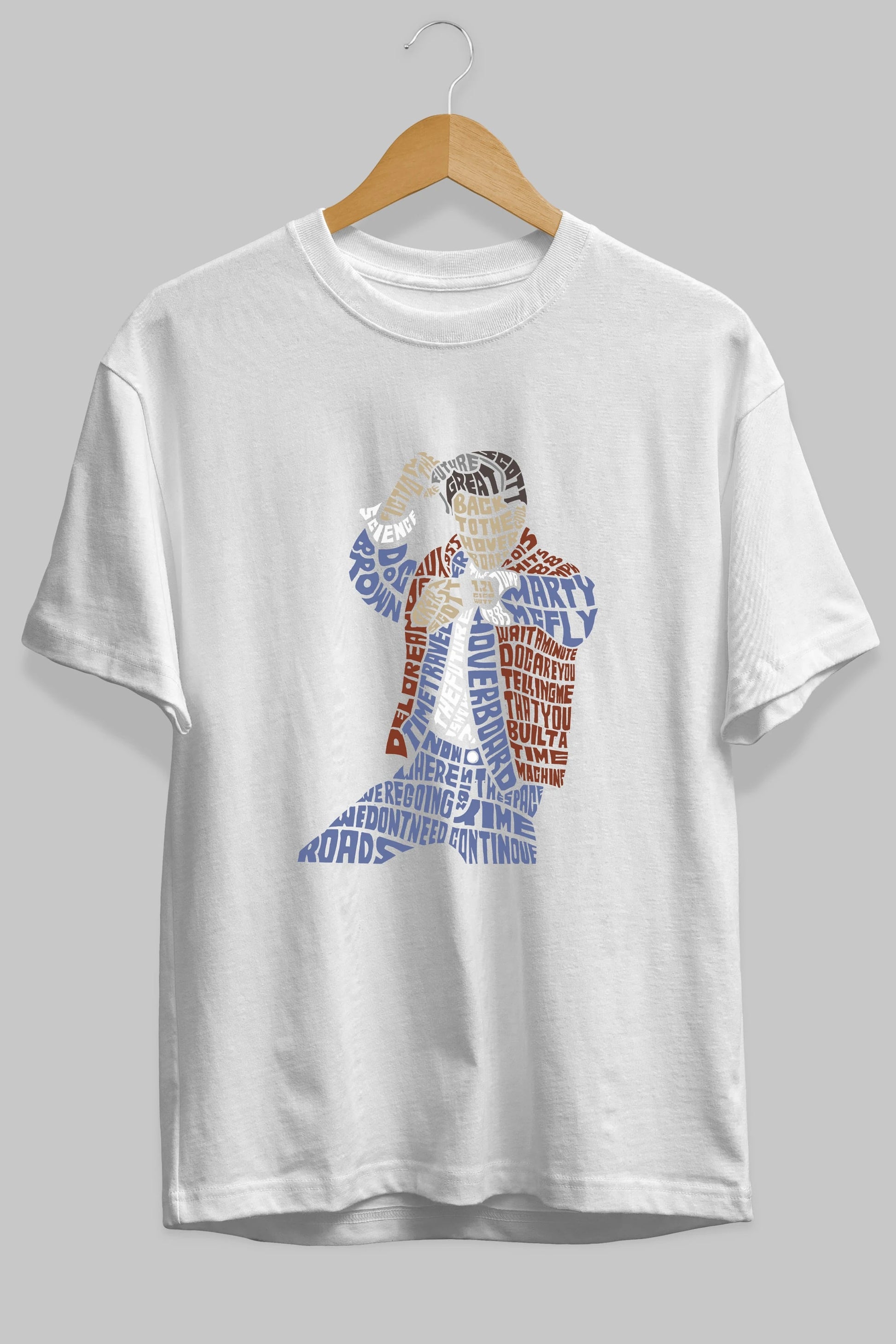 Back To The Hoverboard Ön Baskılı Oversize t-shirt %100 pamuk Erkek Kadın Unisex