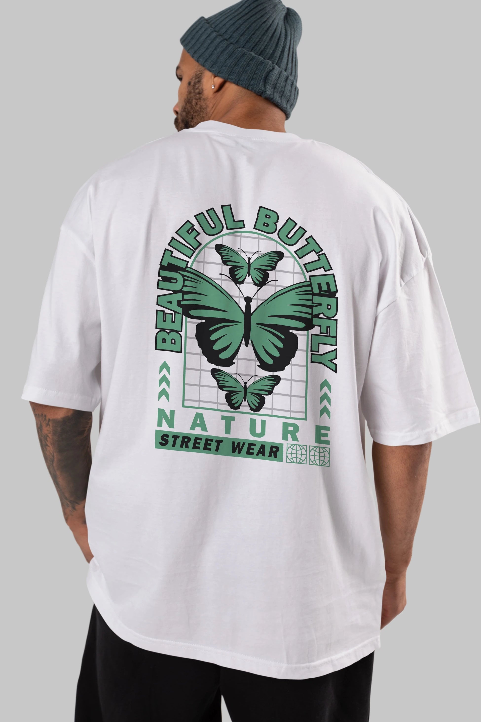 Beautiful Butterfly Arka Baskılı Oversize t-shirt Erkek Kadın Unisex