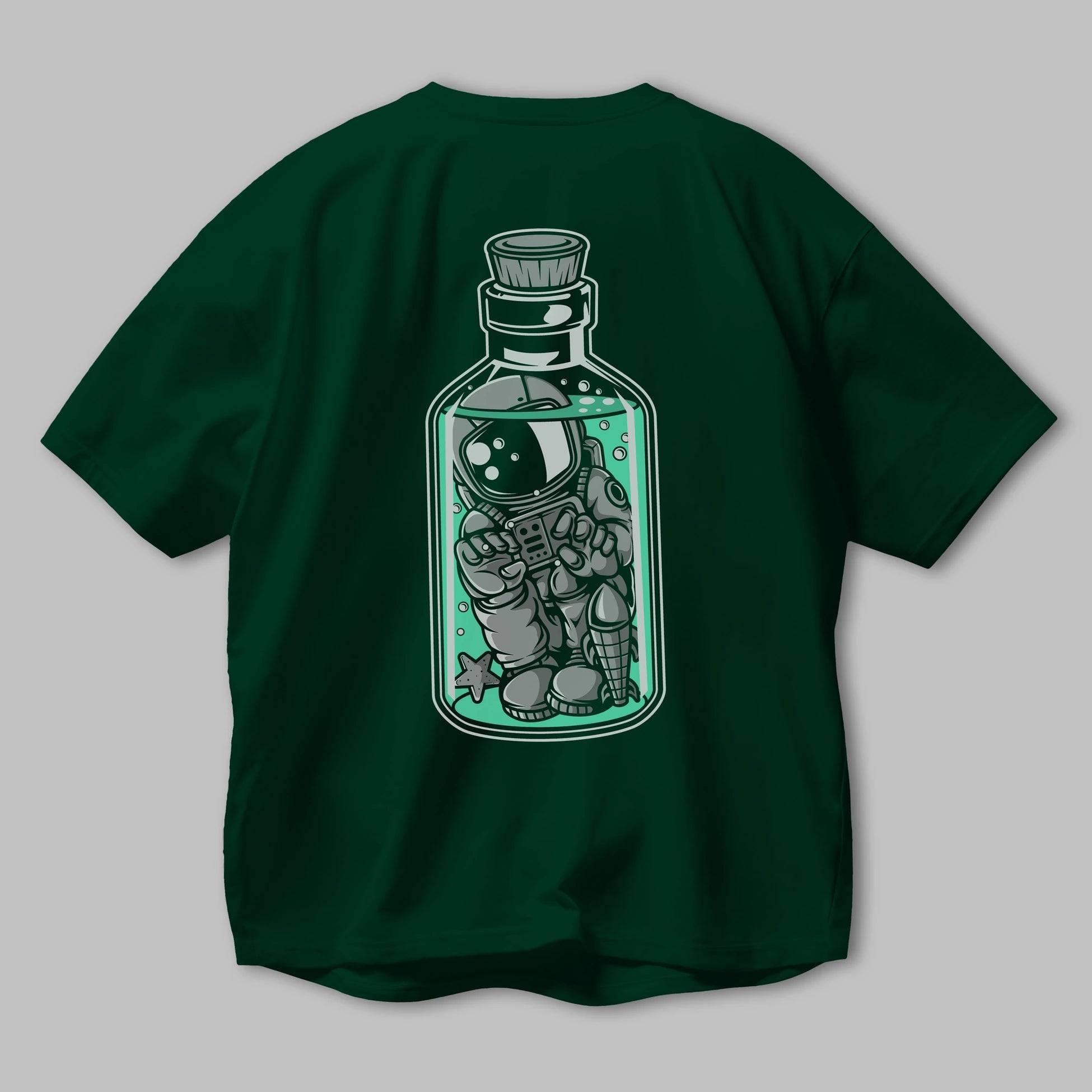 Astronaut in The Bottle Arka Baskılı Oversize t-shirt Erkek Kadın Unisex
