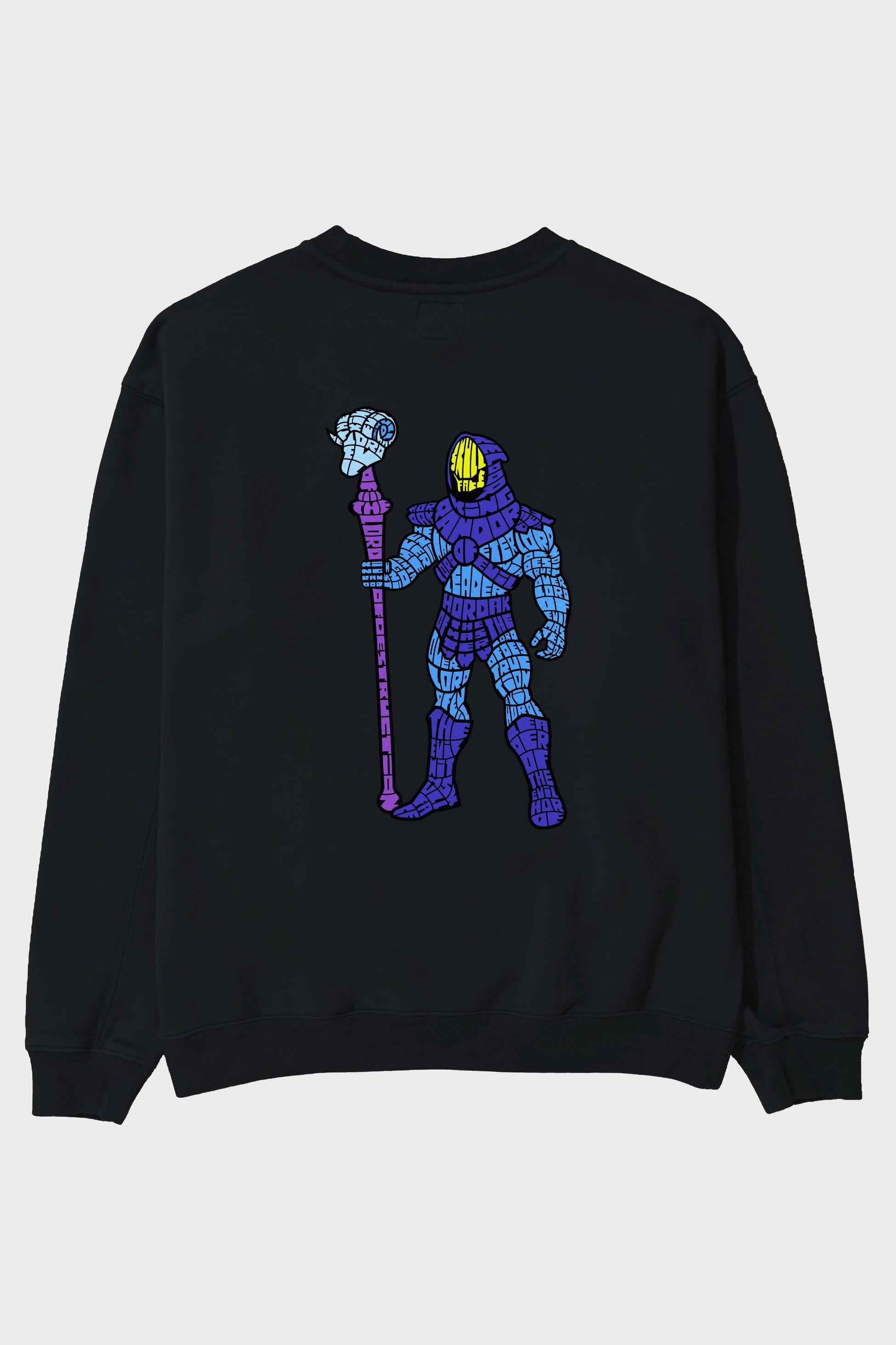 Skull Face Arka Baskılı Oversize Sweatshirt Erkek Kadın Unisex