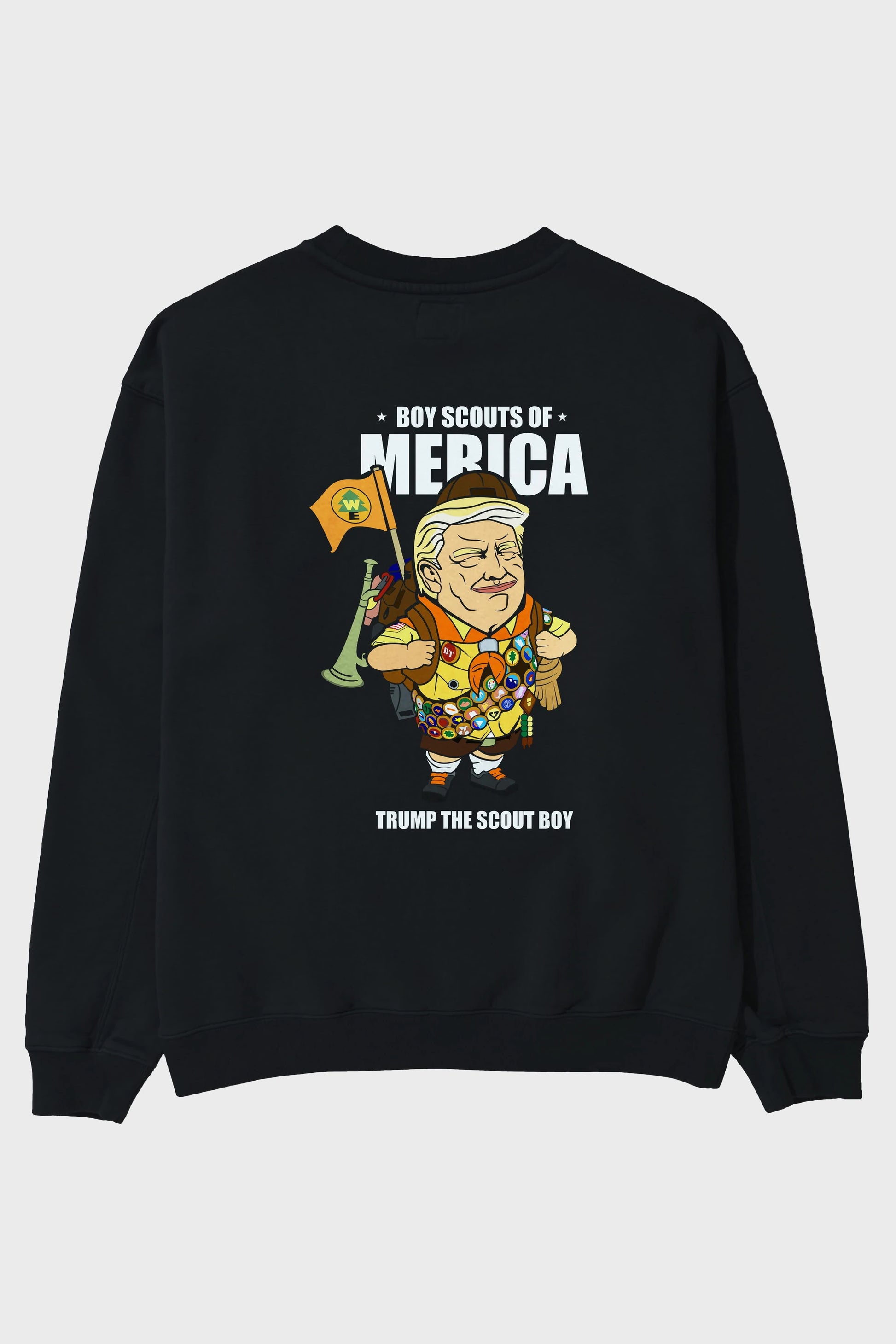 Trump Scout Boy Arka Baskılı Oversize Sweatshirt Erkek Kadın Unisex