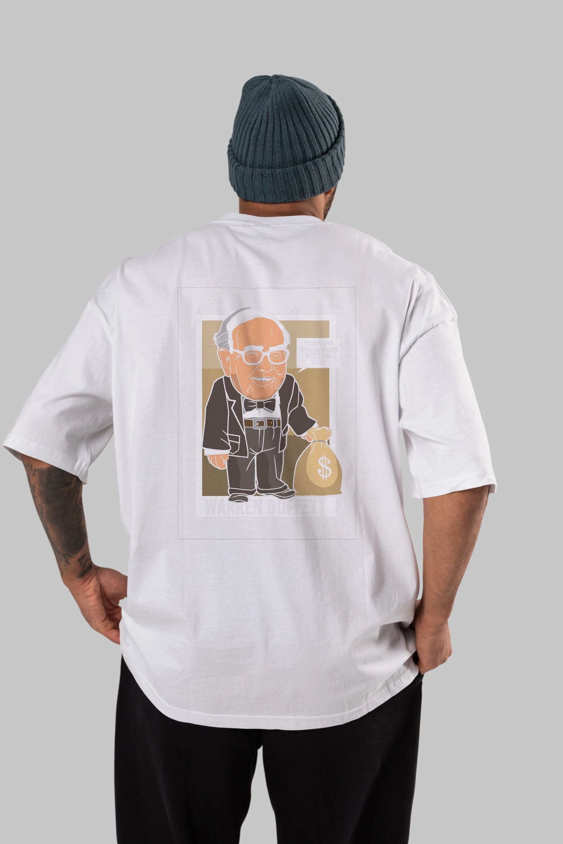 Warren Buffet Up Carl Arka Baskılı Oversize t-shirt Erkek Kadın Unisex %100 Pamuk tişort