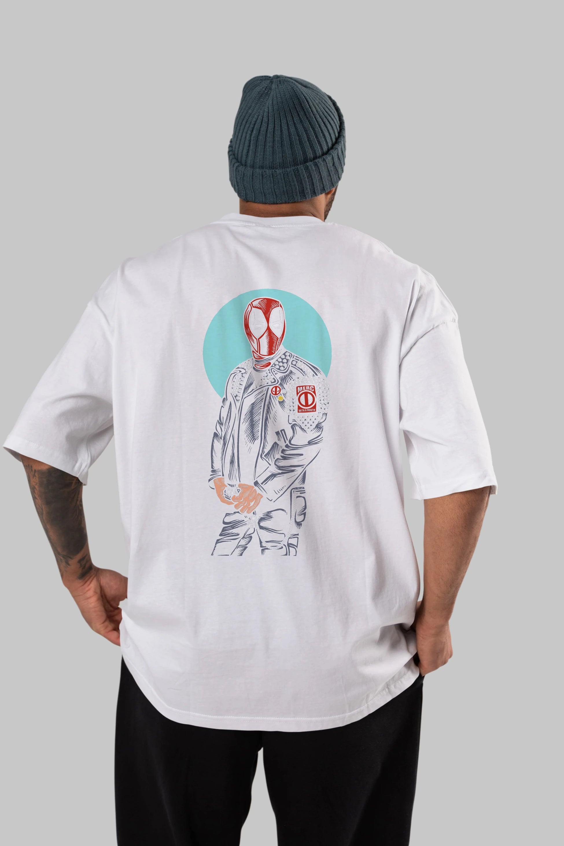 Rebeliion Mercenary Arka Baskılı Oversize t-shirt Erkek Kadın Unisex %100 Pamuk
